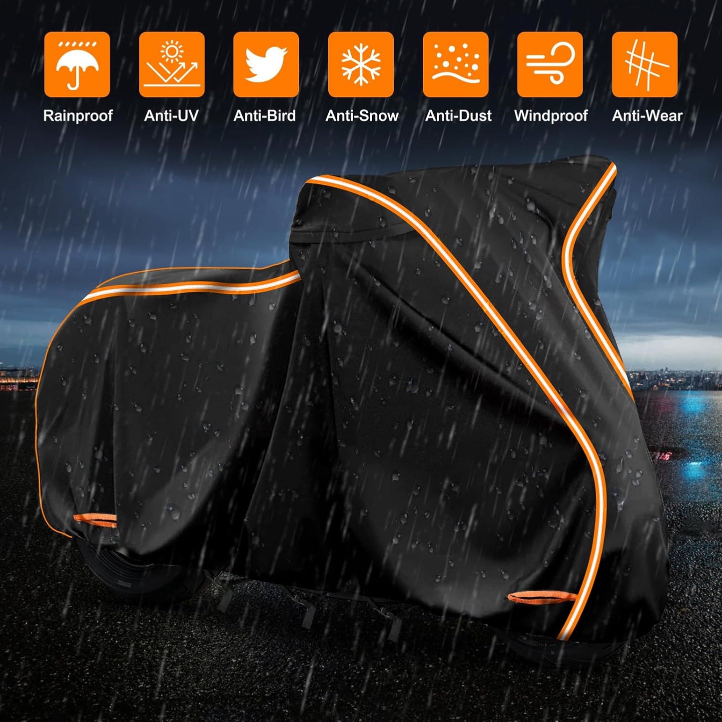 420D Motorcycle Cover for Sport Model Harley Davidson Sportster S, Sporster 883, Nightster Special, Superlow, Superlow 1200T, 1200 Custom,Outdoor Bike Cover Windproof Heavy Duty Waterproof Protection