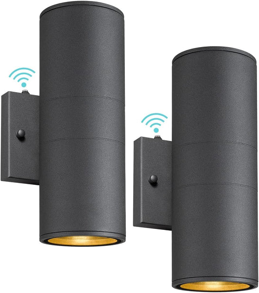 Ken & Ricky Dusk to Dawn Outdoor Lighting,Outdoor Wall Sconce Lights, Black Exterior Lighting Fixtures,Cylinder Outdoor Light Fixtures for House Garage Front Door Patio Entryway 2 Pack
