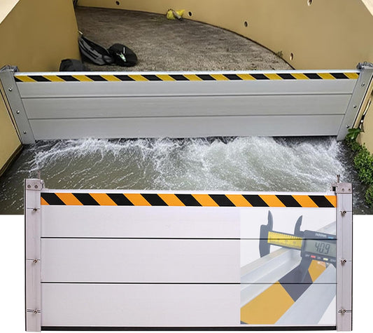 Reusable Heavy Duty Aluminum Flood Barriers for Home Exterior, Flood Protection Barriers Water Barrier Door Quick Detachable Garage Doors Detachable Mobile Rain Water Baffle ( H 23.6 inch L 5.5FT)