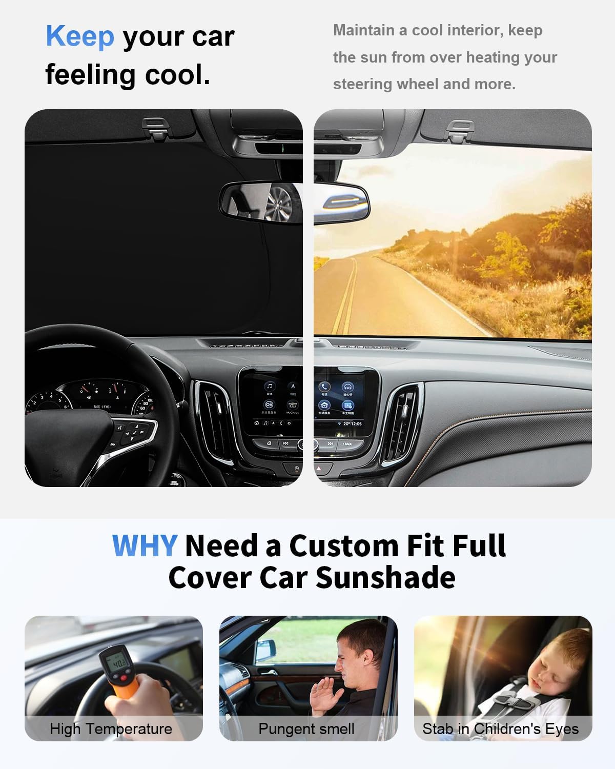 for Toyota 4Runner Windshield Sun Shade Sunshade for 2010-2025 4Runner Windshield Cover Custom-fit Toyota 4-Runner Car Front Window Shade Sun Visor Protector Shield Accessories Foldable Blocks UV Rays