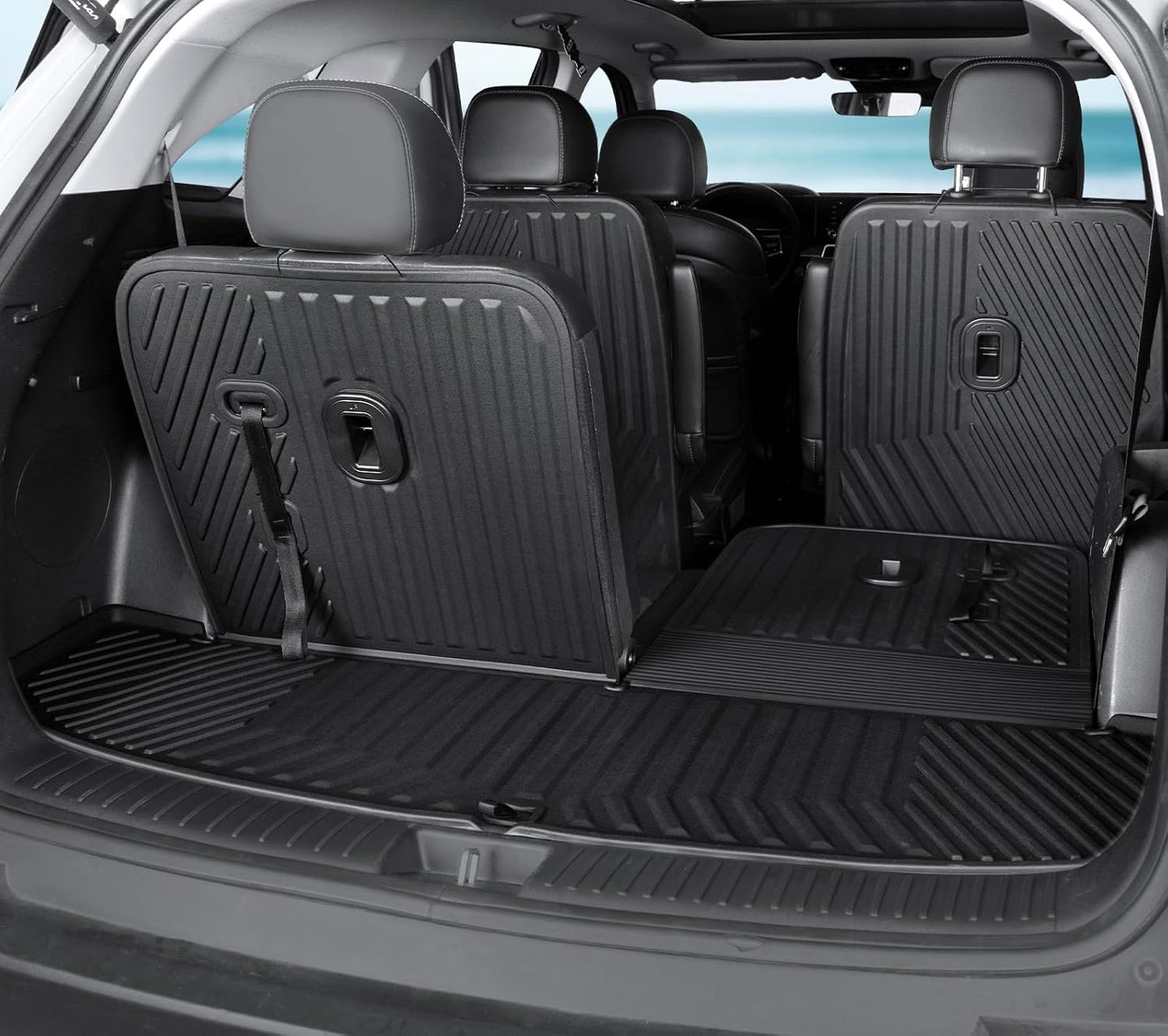 GALVAGNIATE Floor Mats for 2021-2024 2025 Kia Sorento 6-Seat/7-Seat (Not for Hybrid), All Weather TPE Floor Mat and 2-in-1 Cargo Liner with Backrest Mat for Sorento Accessories