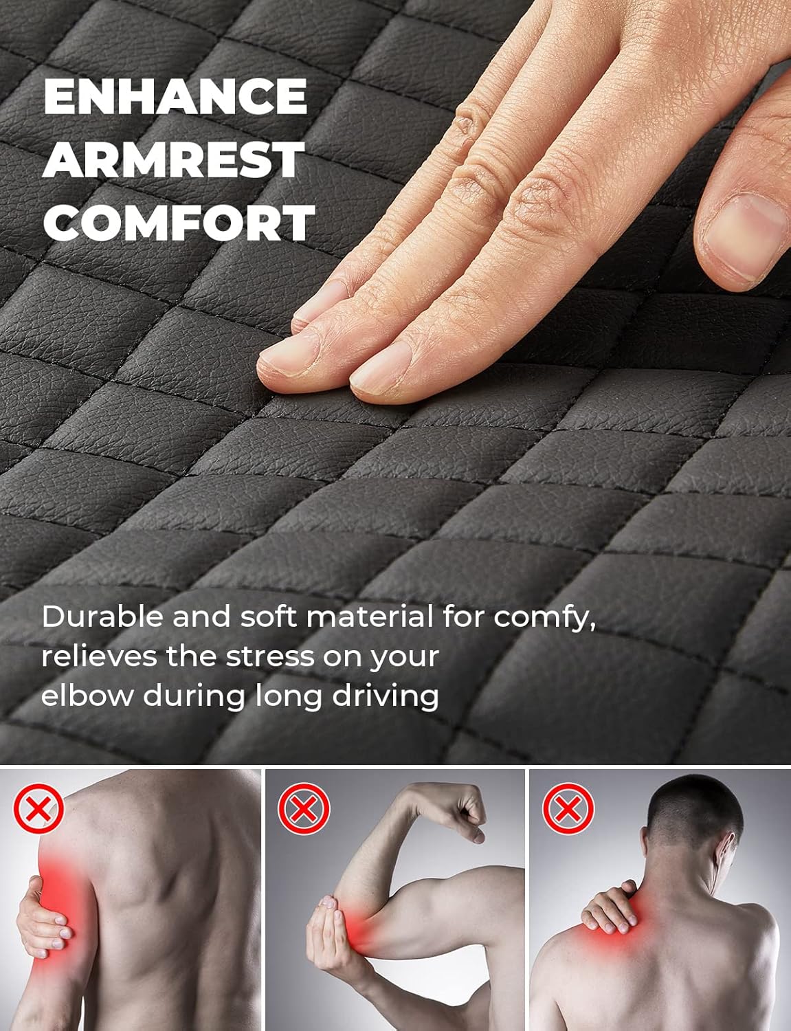 ISSYAUTO Center Console Cover Armrest lid Cover Compatible with 2009-2024 Ram, Leather Arm Rest Covering for Car, Well-Make Durable Middle Console Cover Armrest Box Protective Cover