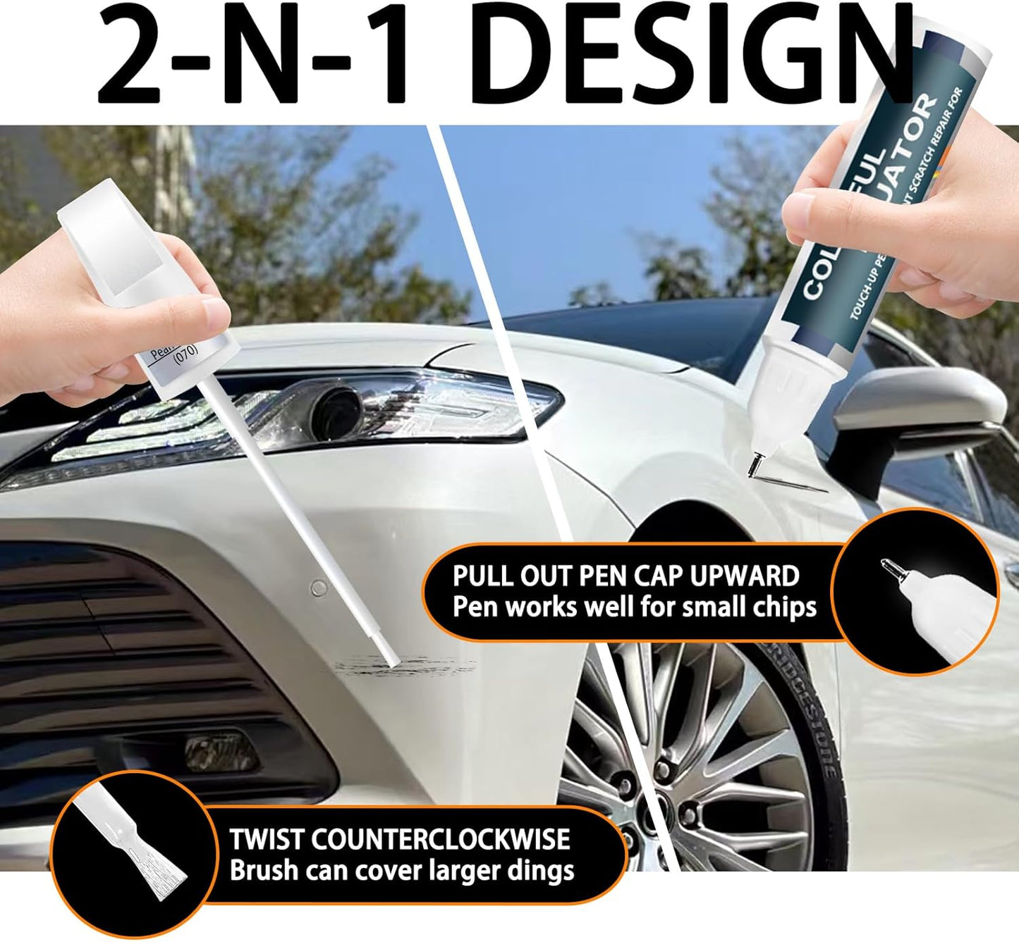 089 Wind Chill Pearl Tricoat Touch Up Paint for Toyota, Car Paint Pen Scratch Repair Two-In-One Touch Up Paint, Premium Car Scratch Remover for Deep Scratches