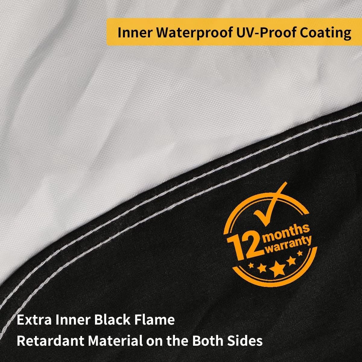 Coverado Motorcycle Cover Waterproof, All Weather Protection Outdoor Full Motorcycle Covers - UV Proof with Flame Retardant Fabric Fit for Harley Davidsion Yamaha Honda Suzuki (up to 93" Motors)