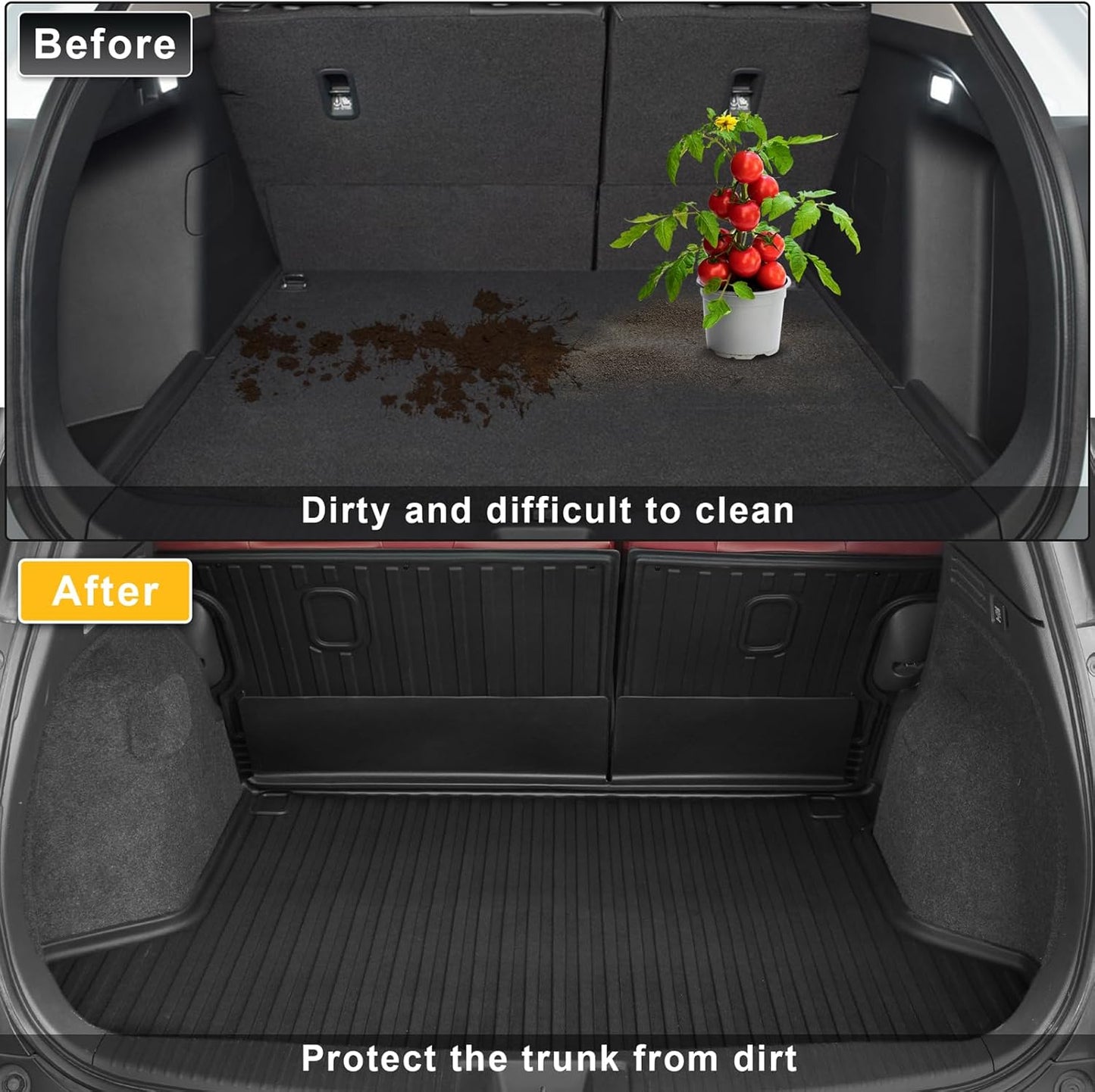 Cargo Liner & Backrest Mat Fit for Honda HR-V HRV 2016-2022 AWD: Cargo Mat with Backrest Mat Behind 2nd Row Back Seat Protector - All Weather Protection Trunk Mat with Back Seat Cover HRV Accessories