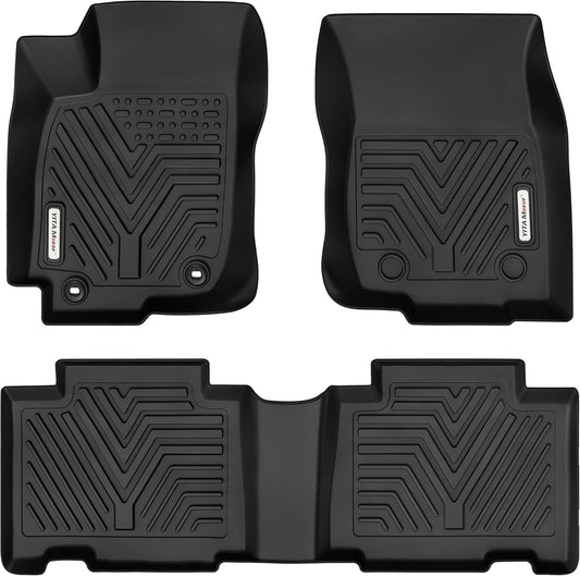 YITAMOTOR Floor Mats TPE-LITE Compatible with 2013-2018 Toyota RAV4 Standard Models (Nor for Hybrid or Prime),Custom Fit 1st & 2nd Row Floor Liners,All-Weather Protection Black