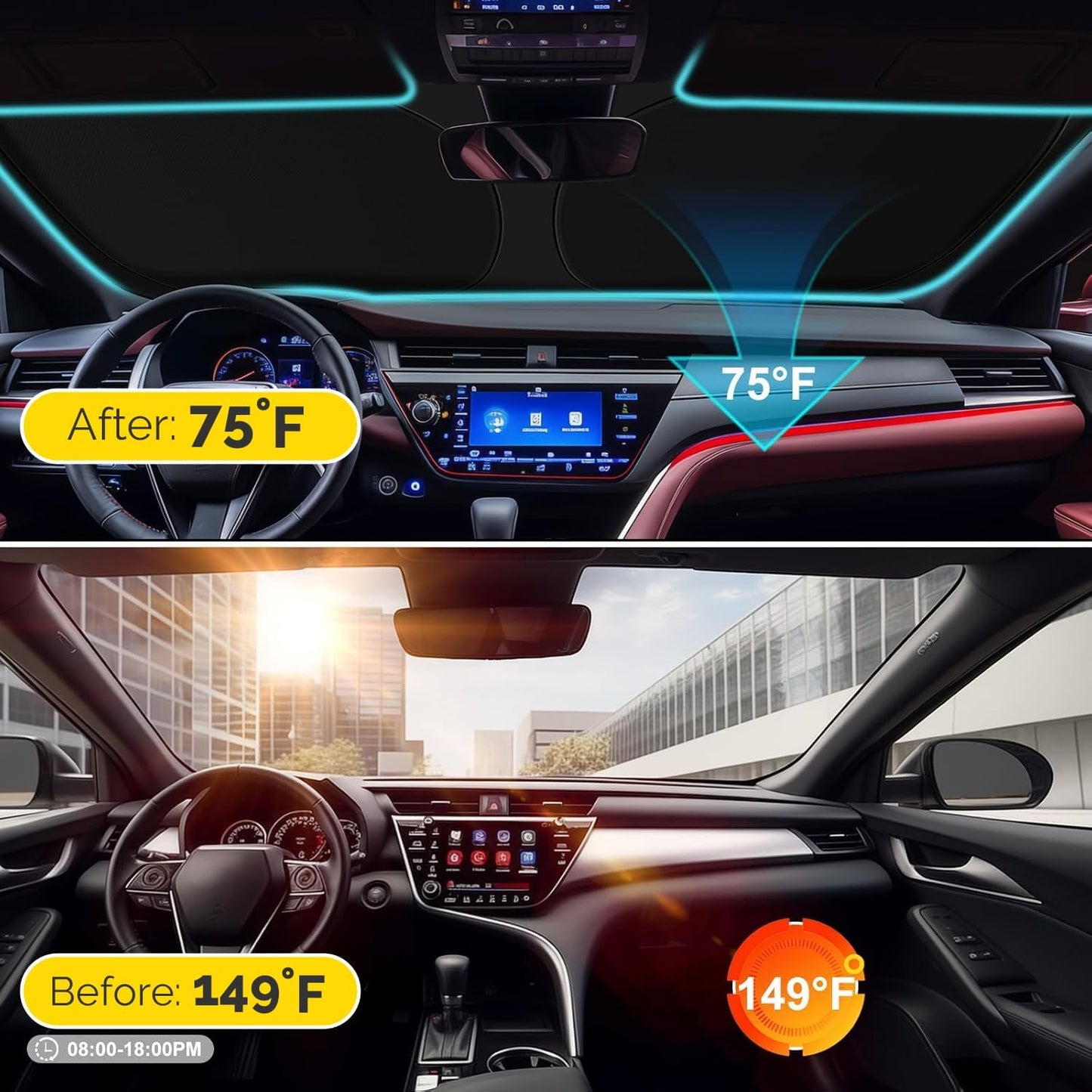 Car Windshield Sun Shade Compatible with 2016 2017 2018 2019 2020 2021 2022 Lexus RX350 RX350F Sport RX350L Accessories Foldable Front Window Sunshade Custom Windshield Cover Sun Visor