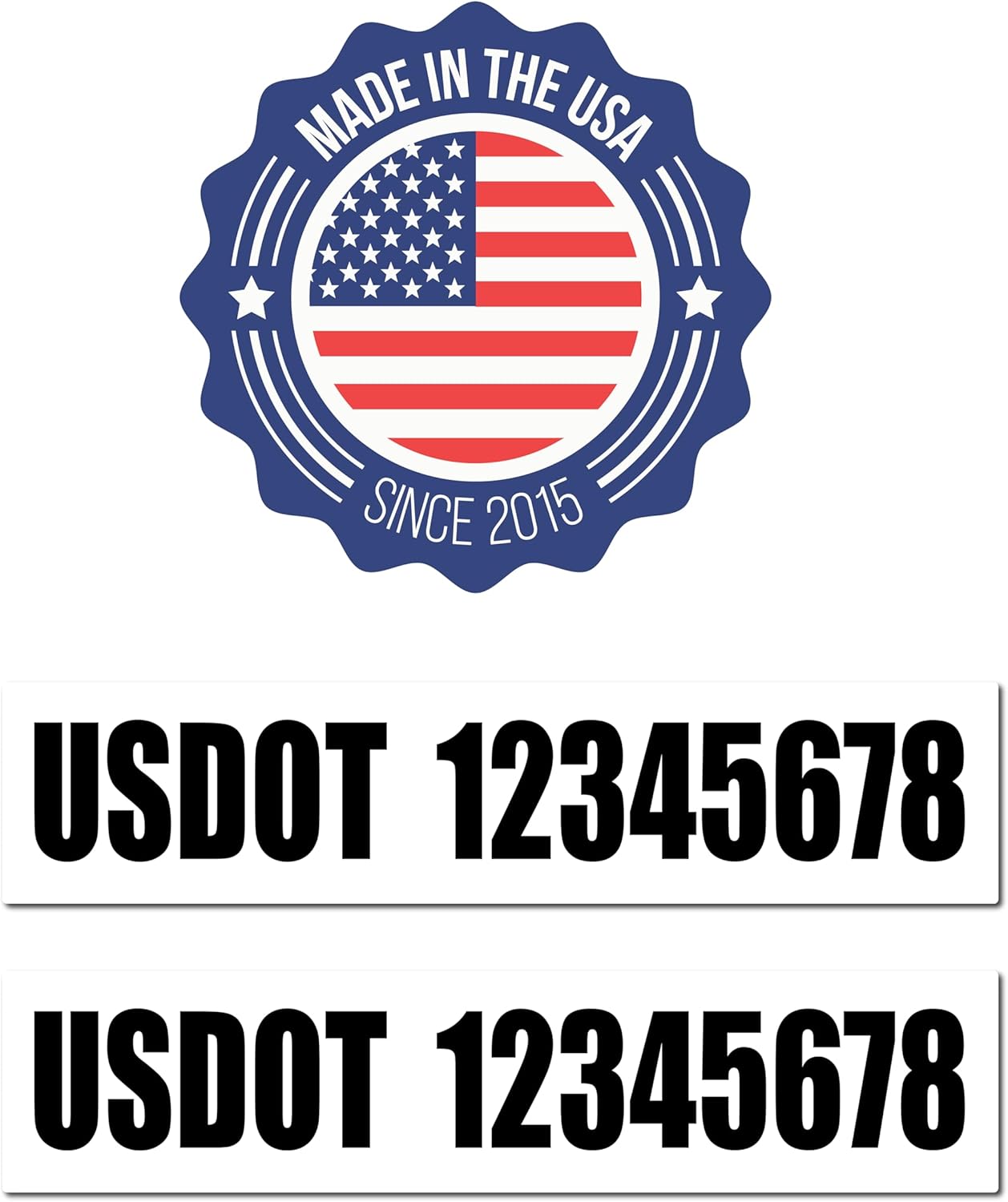 USDOT Number Magnets - Custom Made DOT Registration Magnets - 2-Pack 18-Inch by 4-Inch