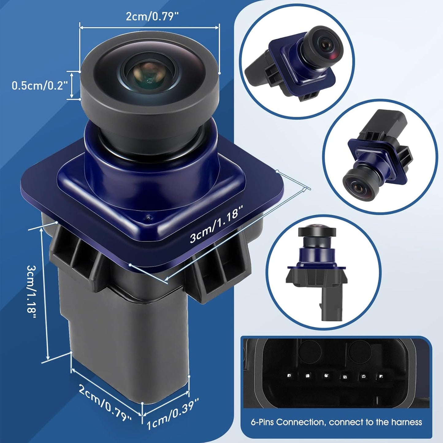 Rear View Backup Reverse Camera Compatible with Ford F150 2010-2014, Ford Mustang 2015-2020 & Lincoln MKC 2015-2019, Park Assist Backup Camera EL3T-19G490-AA, EL3Z-19G490-D, BL3Z-19G490-B