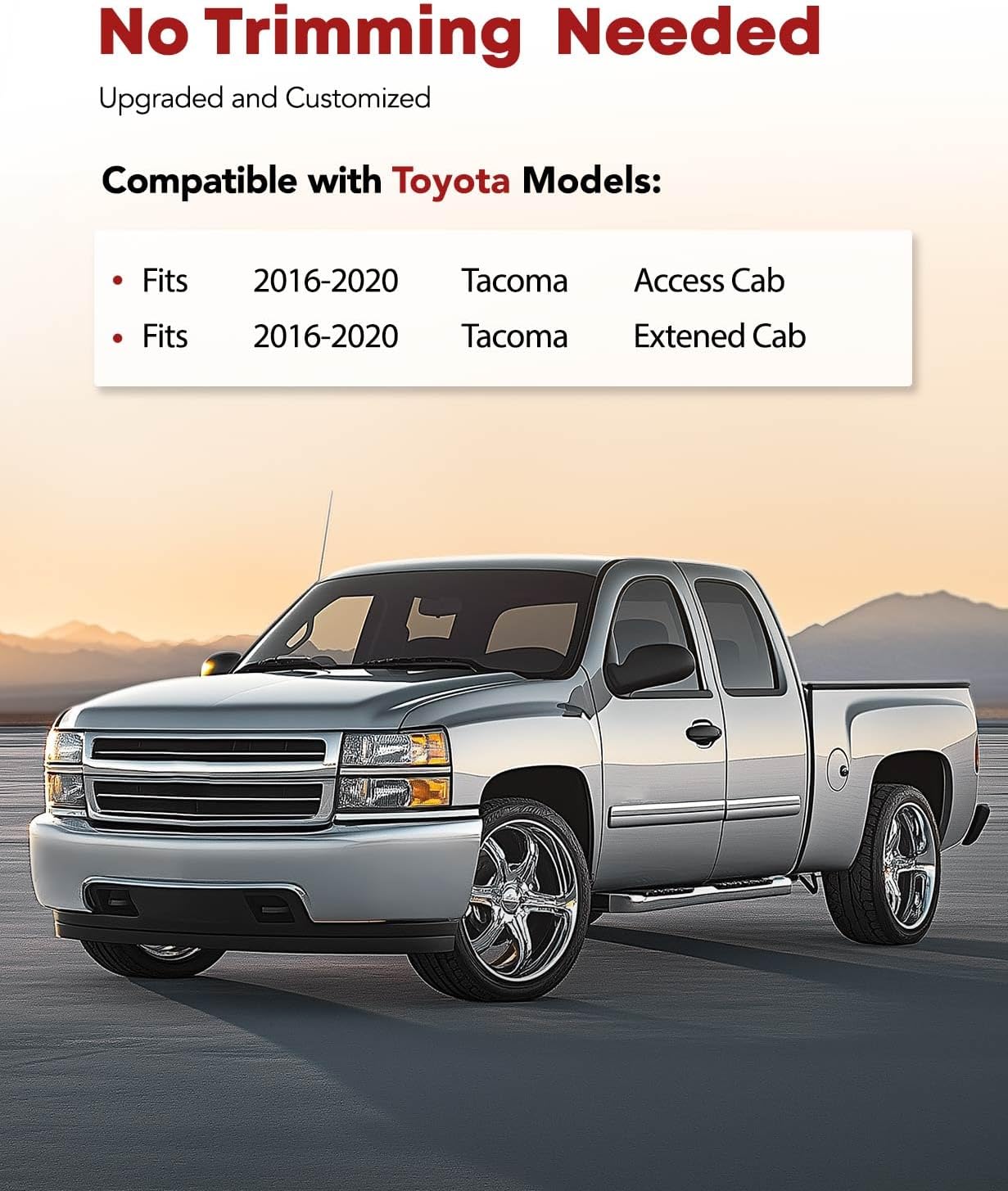 YHTAUTO Floor Mats Fit 2016-2020 Toyota Tacoma Access Cab, TPE All Weather Car Mats Waterproof Anti-Slip Odorless Floor Liner, Interior Car Accessories Front & 2nd Row Liner