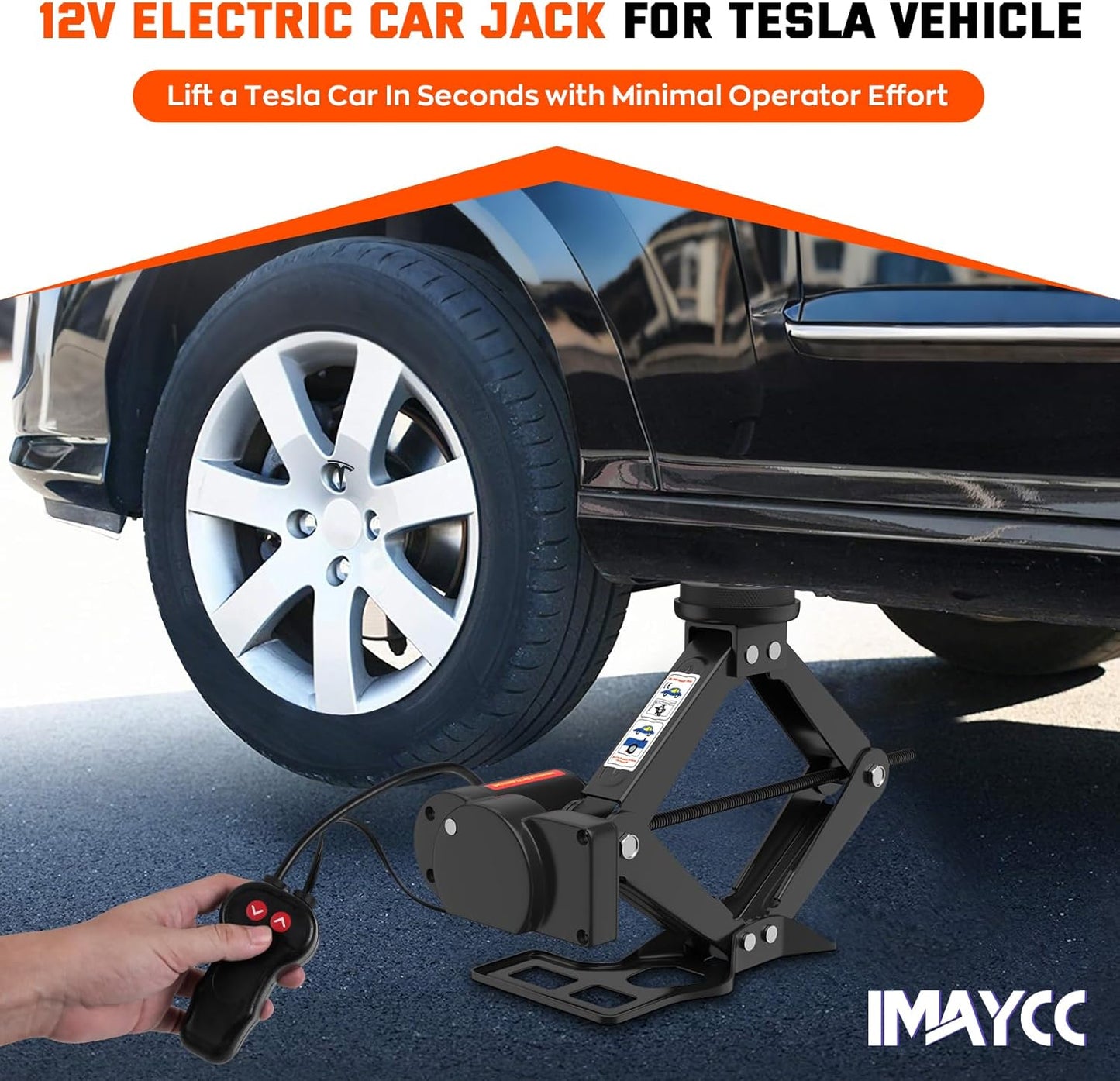 Electric Car Jack for Tesla, Portable 12V 2 Ton Tesla Tire Repair Tools, Electric Lifting Jack for Model Y/3/S/X, Tire Changing Kit for Tesla Vehicles.