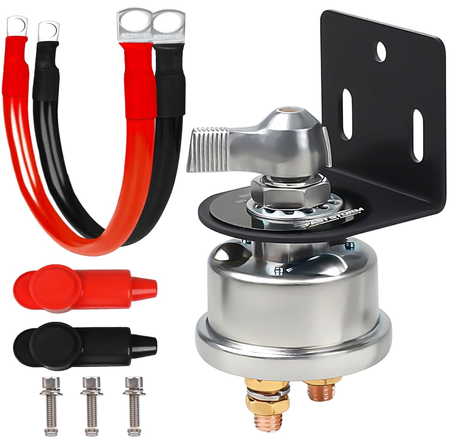 200A 12-48V High Current Master Battery Disconnect Switch Battery Power Cut Off Isolator Killer Switch with Face Plate for Car Vehicle RV Truck Boat Marine ATV