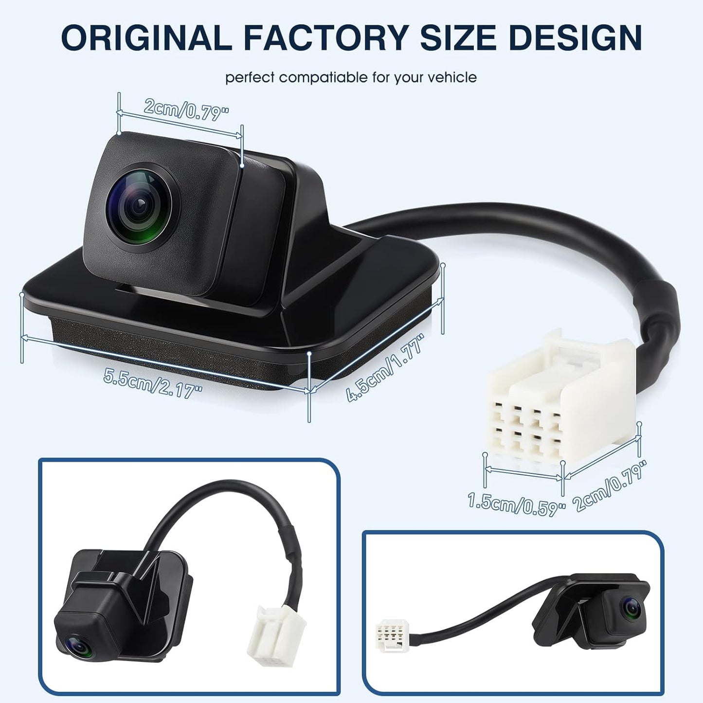 Rear Park Assist Backup Camera 39530-T2A-A21 Compatible with Honda Accord 2014-2017, Reversing Assist Rear View Camera 590-440, 39530T2AA21, 39530T2AA3