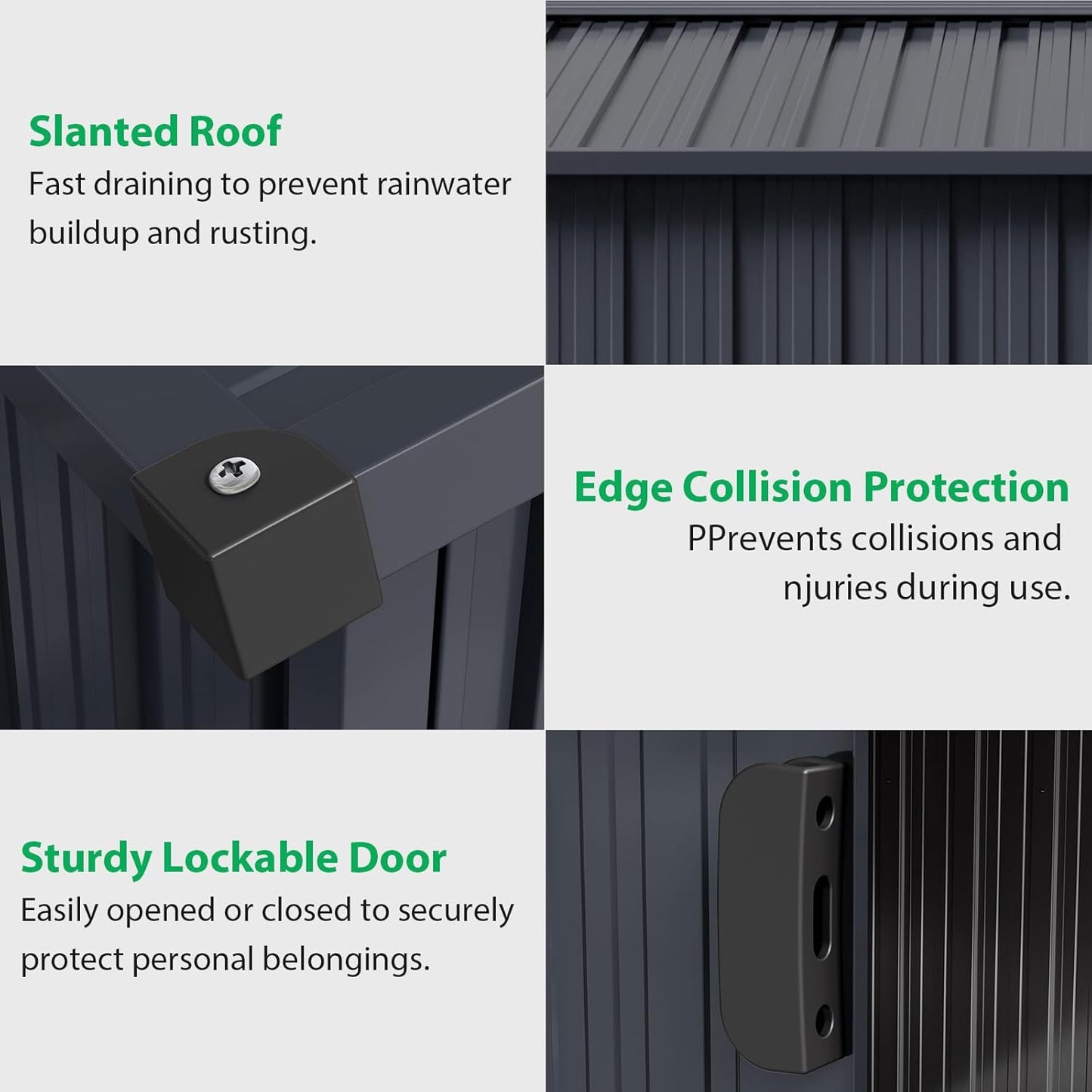 10x10 Ft Outdoor Storage Shed, Steel Utility Tool Shed with Sloped Roof & Lockable Door, Backyard Garden Patio Lawn Outdoor Shed for Organising Tools and Equipment in Yard, Garden, Grey