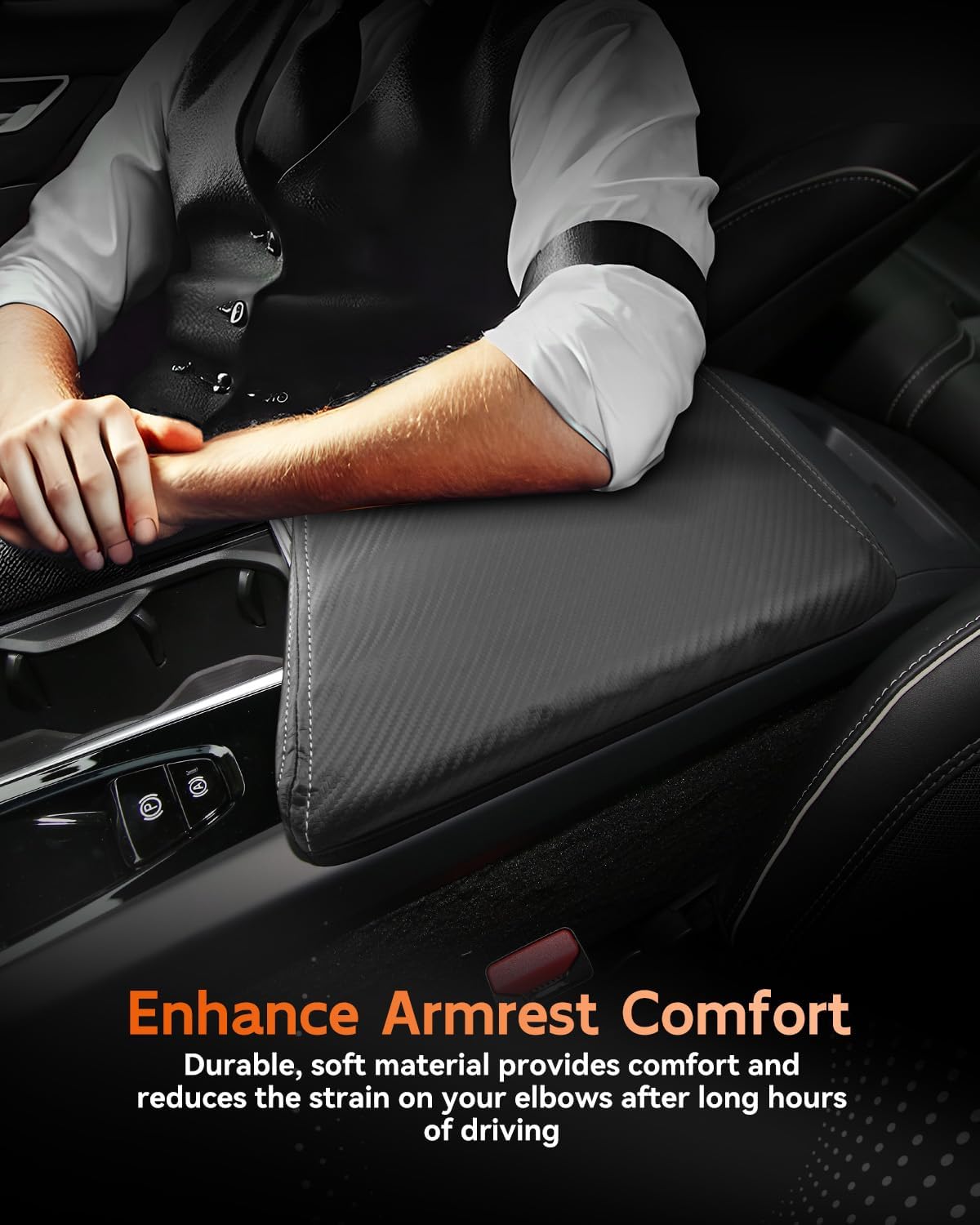 CDEFG for Volvo XC60 2018-2025 Center Console Cover Armrest Box Cover for XC60 (Core, Plus, Ultra) 2020 2021 2022 2023 2024 2025 Accessories Console Arm Rest Protector