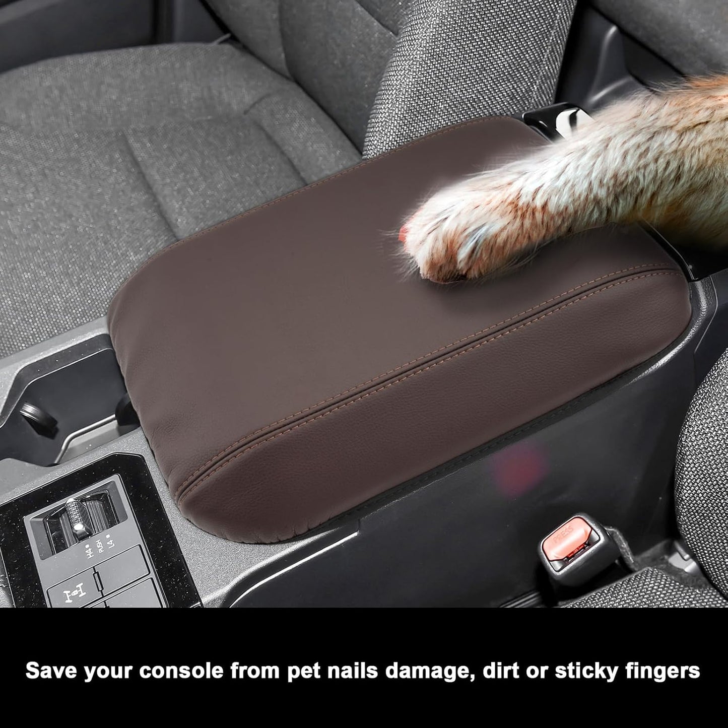 SXCY for 2024 2025 Land Cruiser Armrest Cover for Toyota Land Cruiser 2025 Center Console Cover 2024 2025 Land Cruiser Center Console Cover for 2025 Land Cruiser (Tan Line (Thin))