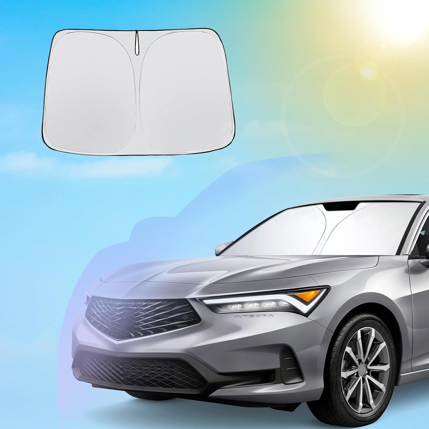 SXCY for 2023-2025 Acura Integra/2022-2024 Honda Civic Windshield Sunshade for 2024 2025 Integra Civic Accessories 2025 Integra Type S Sun Shade Foldable Sun Shield 2024 Integra Civic Sun Protector