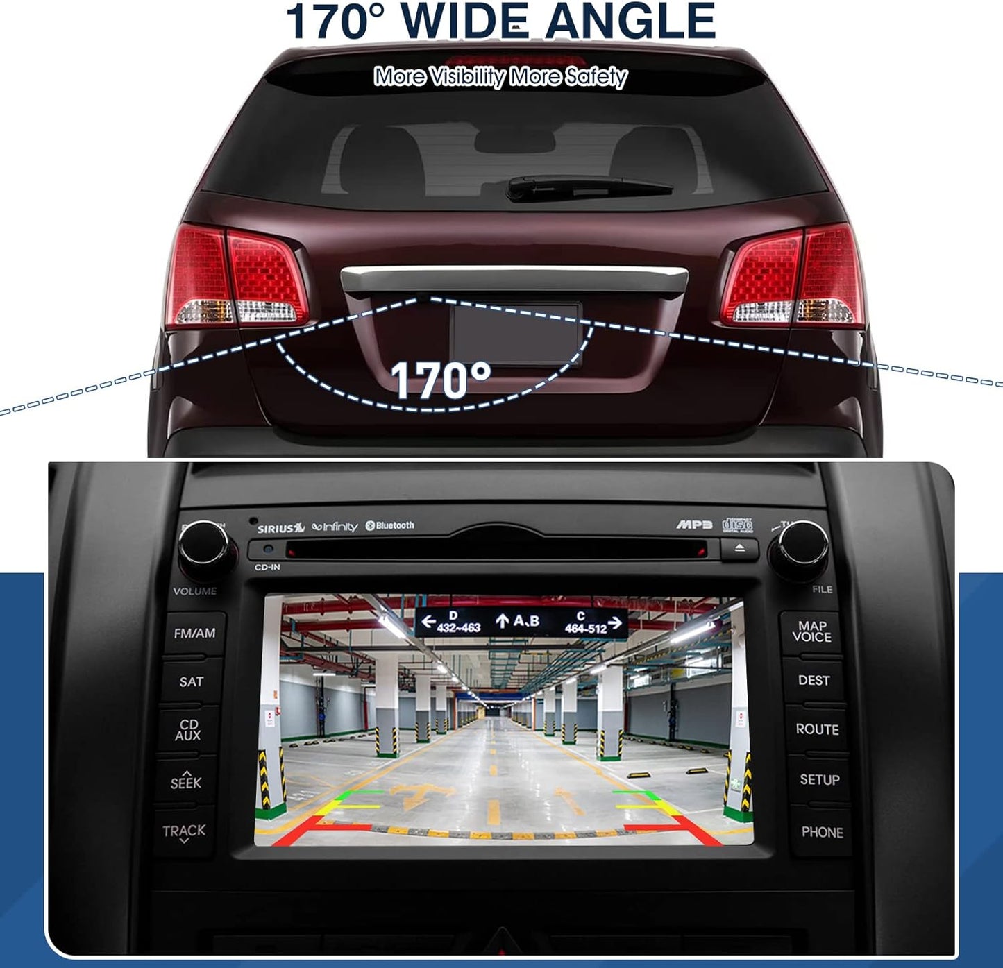 95760-2P202 Rear View Backup Camera Fit for KIA Sorento 2011 2012 2013, Reversing Parking Assist Camera Replaces 592-267 957602P000 957602P201