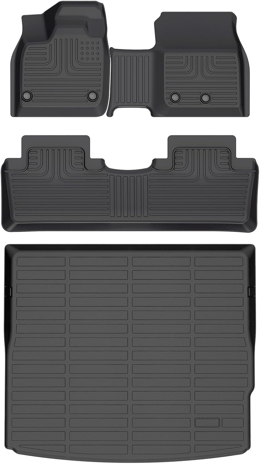 Wayhigh-All Weather Floor Mats and Cargo Mat Set Fit for Nissan Ariya 2025 2024 2023, TPE Car Mats Waterproof Anti-Slip Rubber Floor Liners for Ariya Accessories