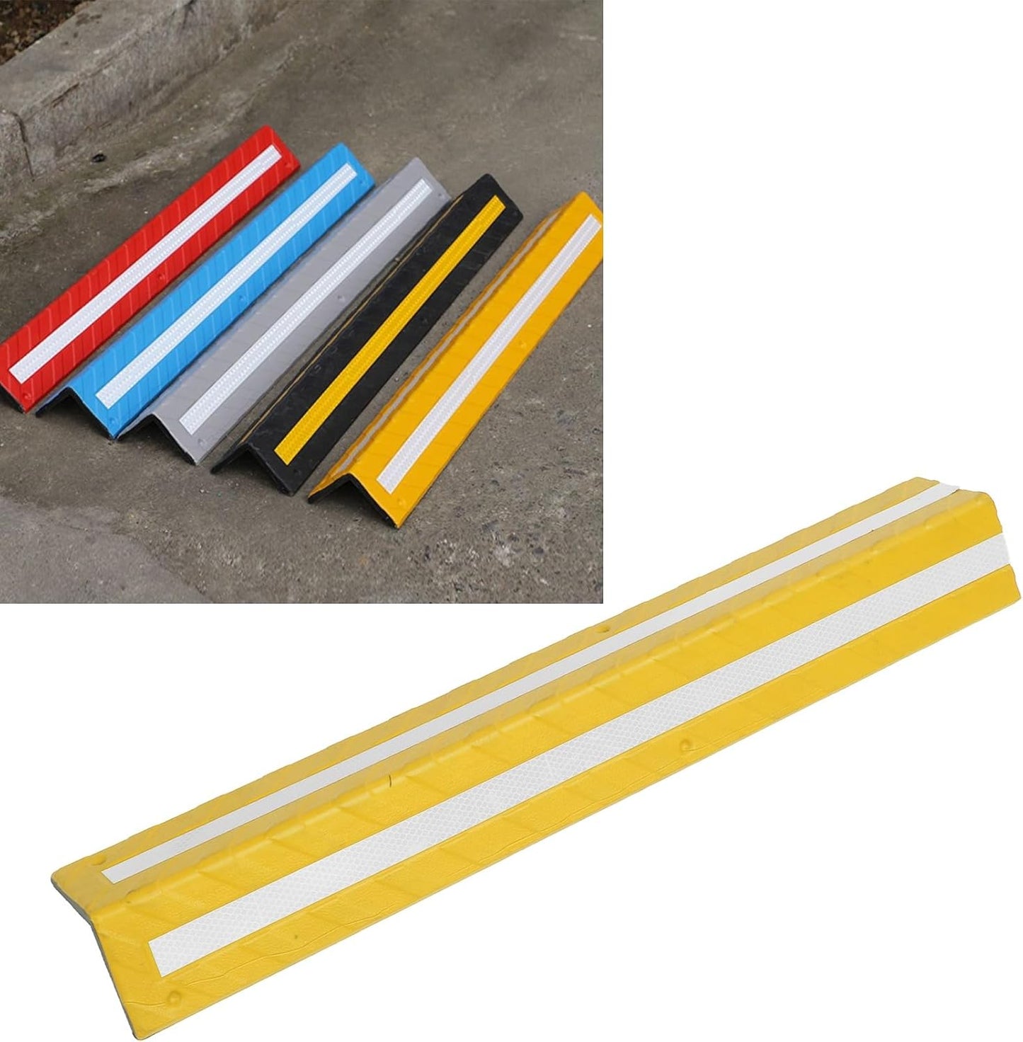 Garage Wall Protector Rubber Wall Corner Guard for Parking Garages, 80cm Long Wall Corner Protector (Yellow)