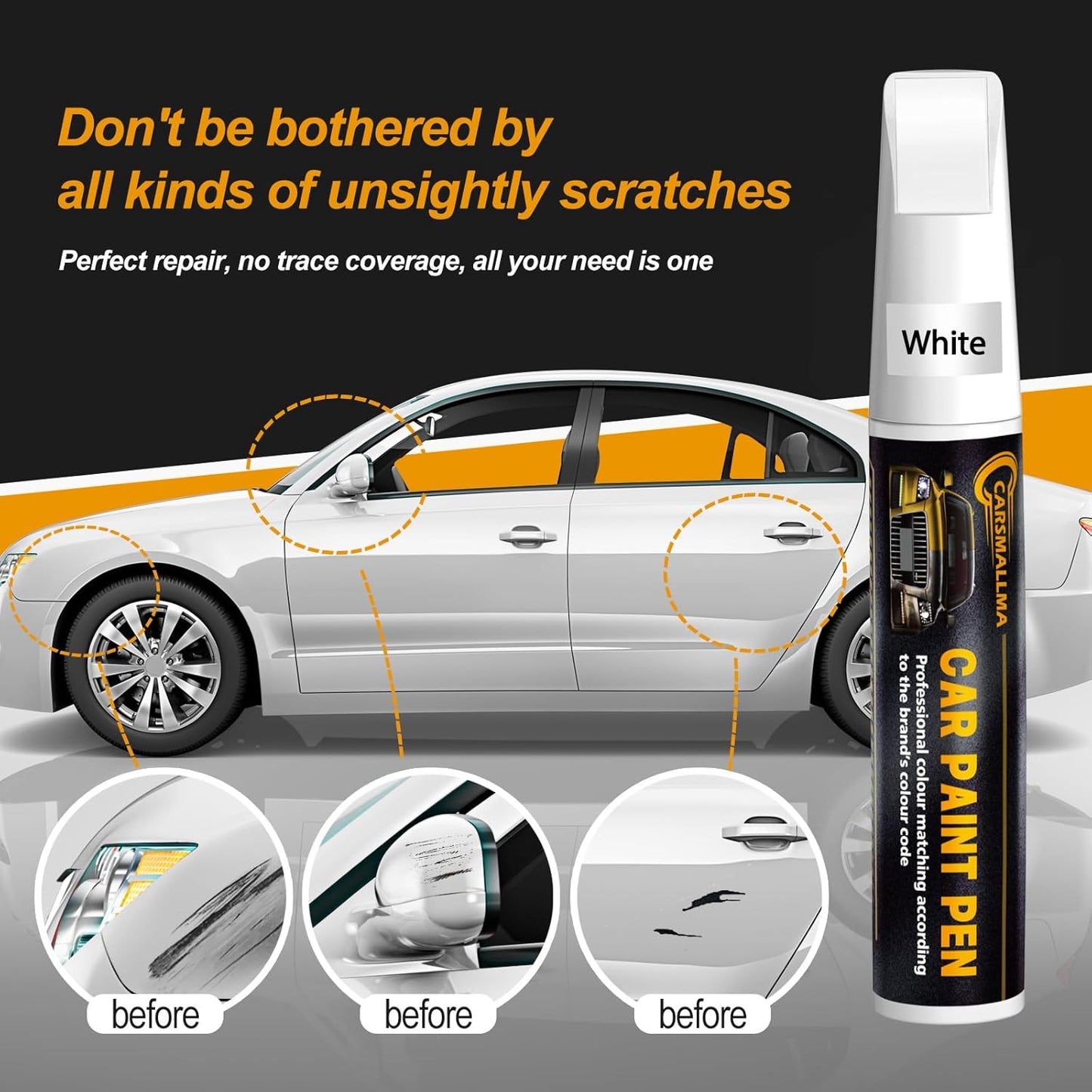 LZ7S/6Y Daytona Gray Pearl Car Touch Up Paint for Audi, Color Accurate Car Paint Scratch Repair Pen Kit Quick & Easy Fix Vehicle Chips and Automotive Nicks Scuff