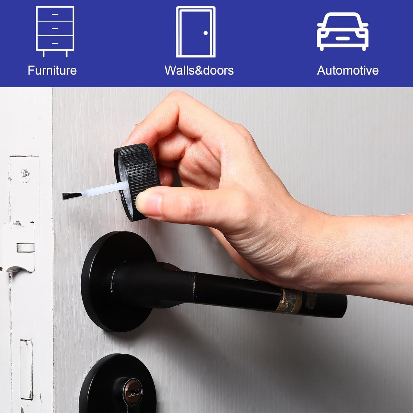 Maxcheck 120 Pcs Empty Touch Up Paint Bottles Container 1oz 30ml Reusable Small Paint Bottles with Brush Applicator and Mixing Ball for Fix Chips Scratches Auto Car