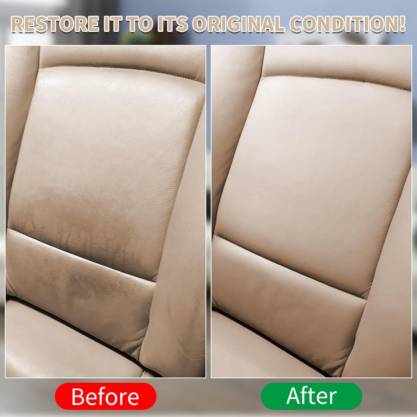 Beige Leather Recoloring Balm with 100ml Mink Oil,Leather Couch Scratch Remover,Leather Repair kit for Vinyl Furniture and Car Interior,Leather Dye Paint,Mink Oil for Leather