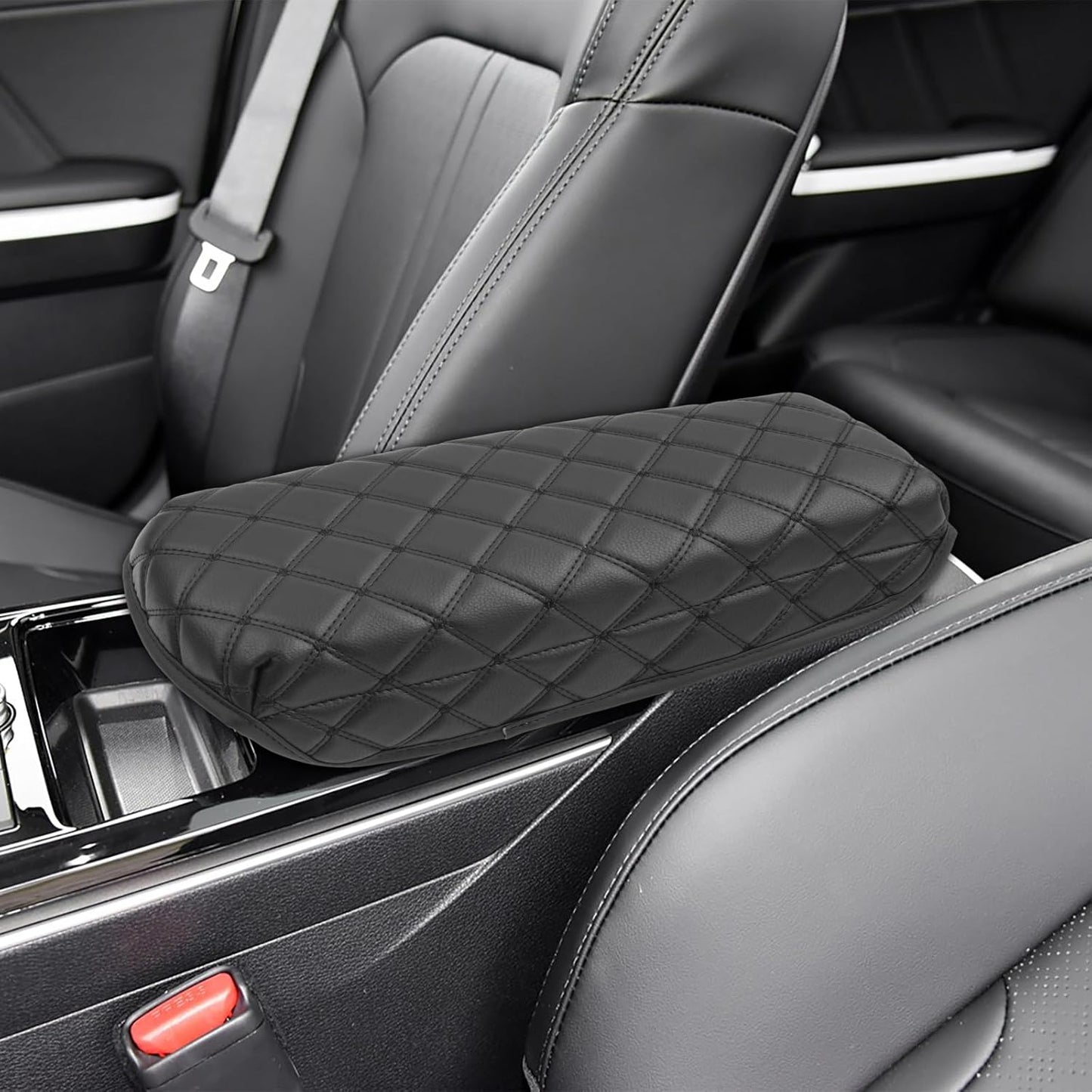 SXCY for 2025 Kia K5 Armrest Cover for Kia K5 2021-2025 Accessories 2021-2025 K5 Center Console Cover Pad 2024 2025 K5 Middle Console Cover Pad(Black Plaid Pattern)