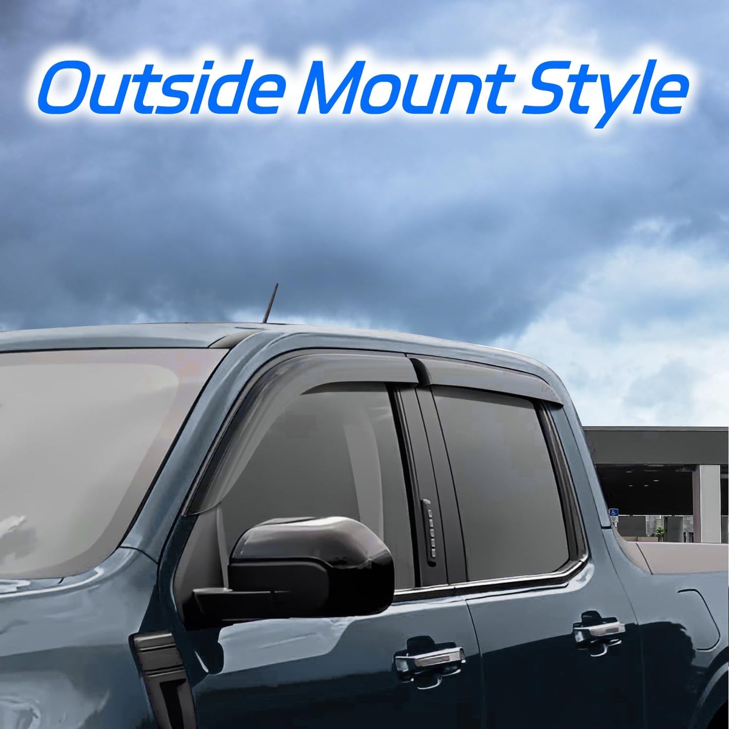 Window Visors Rain Guards Fit for 2009-2019 Ford Flex, Outside Mount Wind Deflector Shade, Tape-on Smoke Tinted Vent Visor Shields, 2010 2011 2012 2013 2014 2015 2016 2017 2018