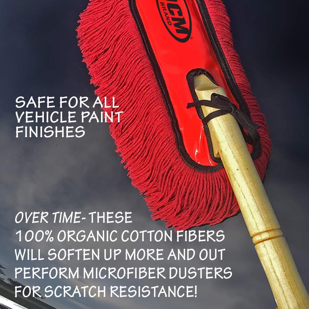Classic Car Duster with Solid Wood Handle Includes Storage Case - Popular Detailers Choice