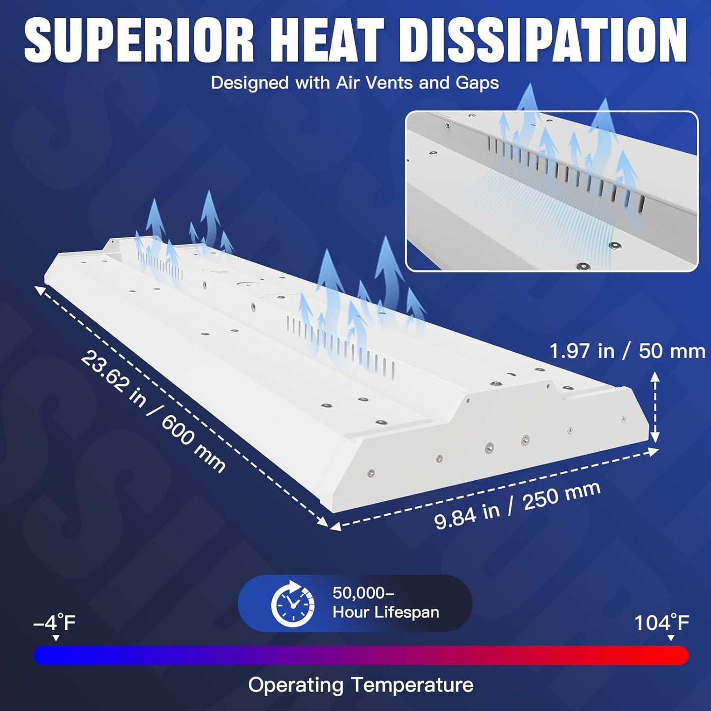 JTT LED Linear Shop Lights 200/150/100W,30000LM 360° Adjustable Led High Bay Lights 4/5000K Daylight 120-277V, Led Garage Light for Shop Workshop Store Commercial Supermarket Warehouse Basement,4-Pack