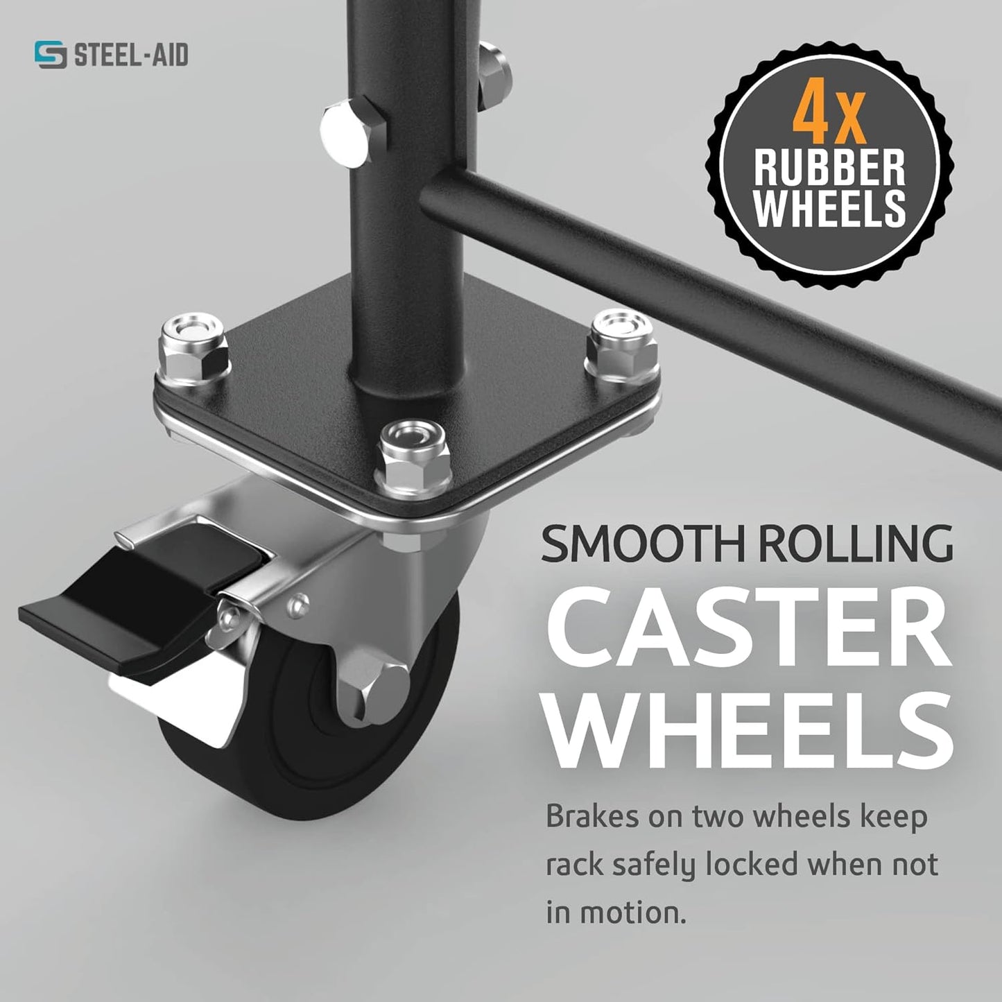 STEELAID Tire Storage Rack - Rolling Rack for Garage - Indoor/Outdoor Shelves 60 inch Organizer