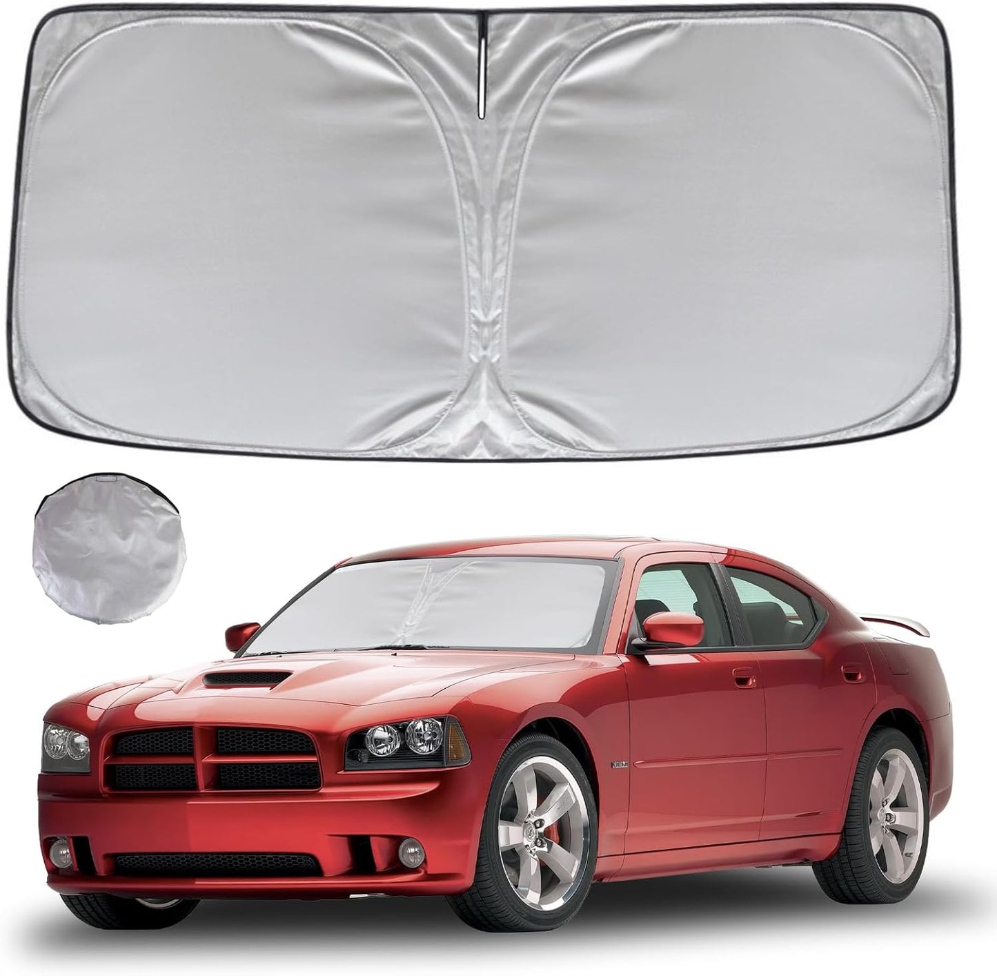 KAYZT Windshield Sun Shade for 2006-2010 Dodge Charger Foldable Sunshade Front Window Custom Fit Car Accessories