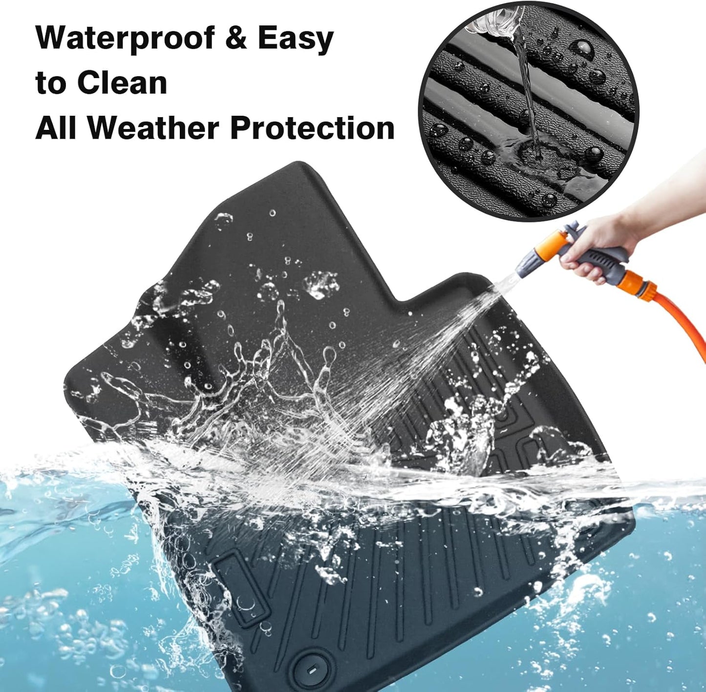 Powerty Floor Mats for 2021-2025 Kia Sorento (Non-Hybrid) Accessories All Weather Floor Liner 3D TPE 1st & 2nd Row Floor Mat Heavy-Duty Floor Liners