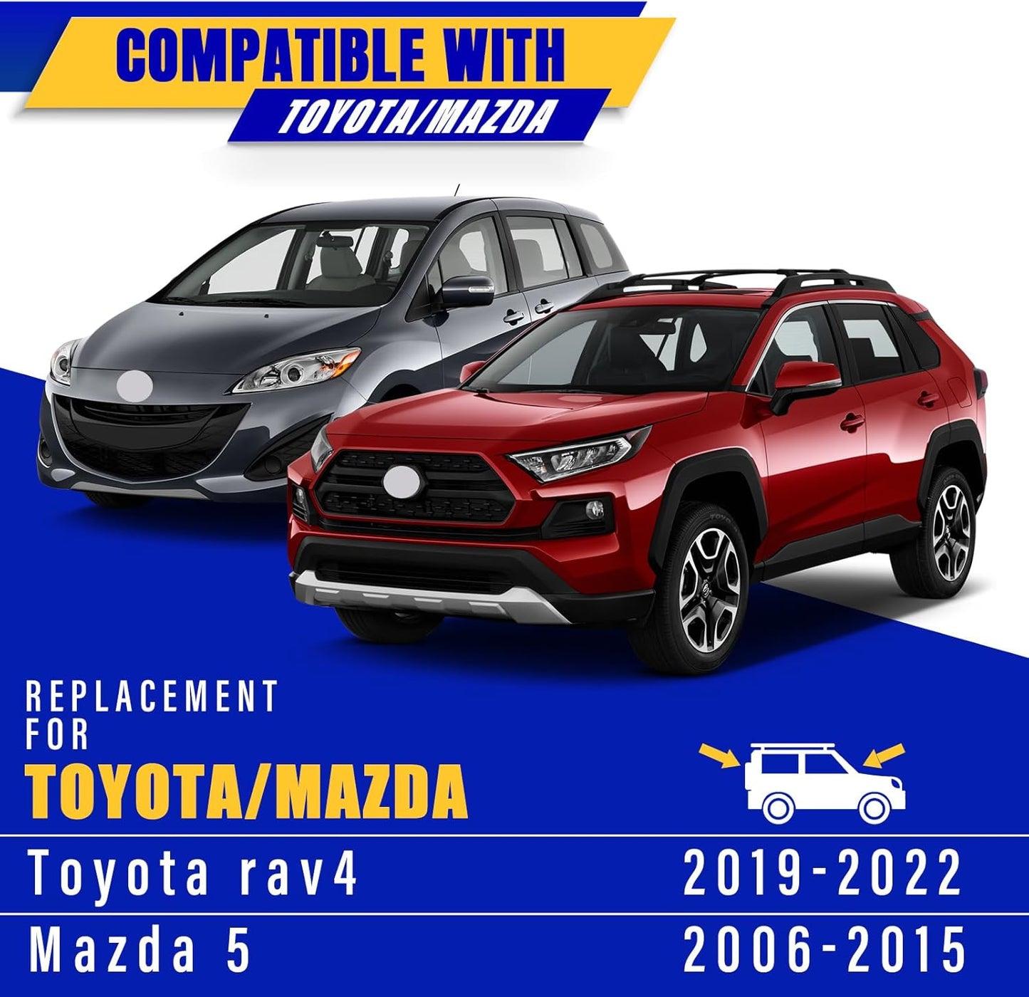 3 wipers Replacement for 2019-2022 2023 Toyota rav4/2006-2015 Mazda 5, Windshield Wiper Blades Original Equipment Replacement - 26"/16"/12" (Set of 3) U/J HOOK