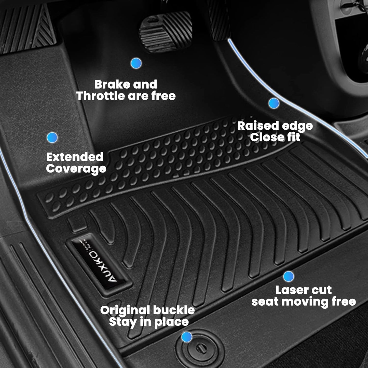 Auxko All Weather Floor Mats Upper Cargo Mat Fit for Honda CR-V 2023 2024 2025 2026(Include Hybrid) TPE Rubber Liners CRV Accessories Odorless Anti-Slip Floor Mats Cargo Mat for Upper Position