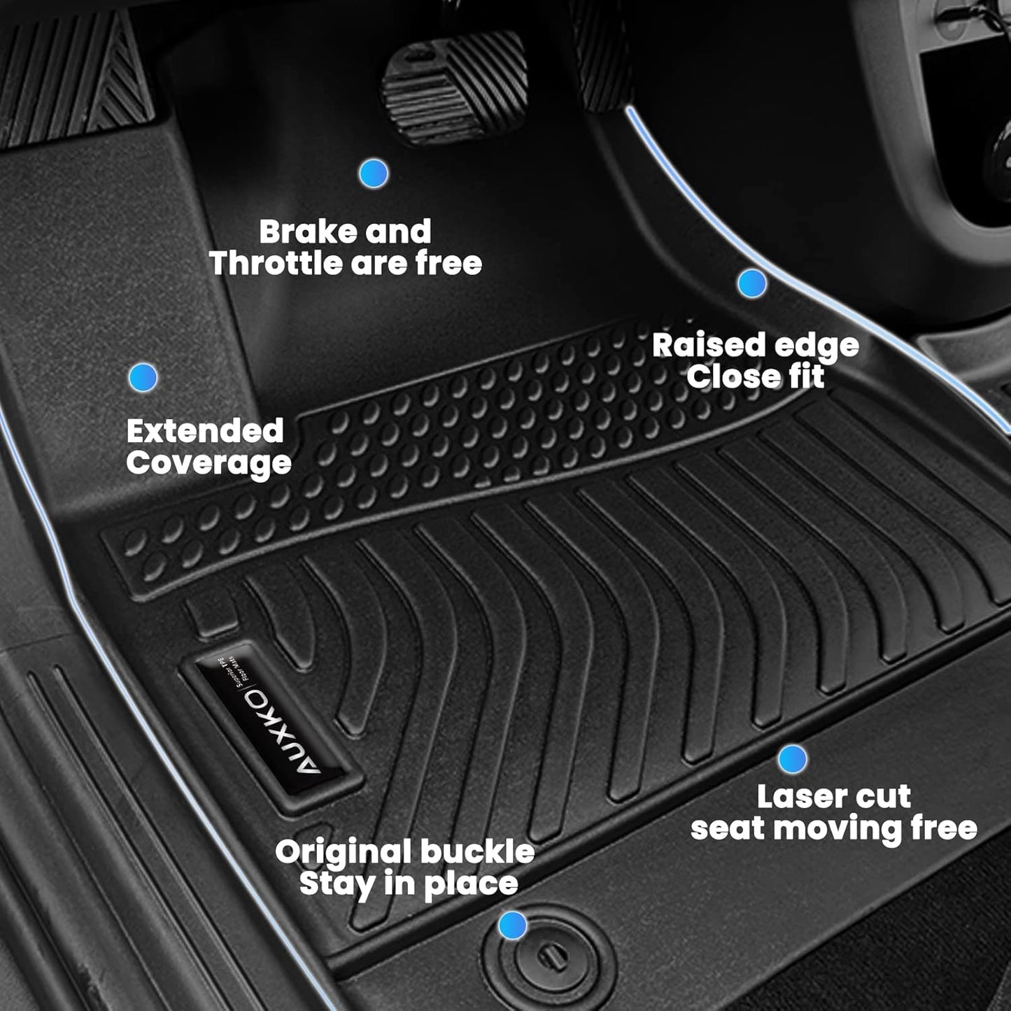 Auxko All Weather Floor Mats Cargo Mat for Honda Accord 2018-2022 TPE Liners Accessories Guard Odorless Anti-Slip All Season Floor Liners Trunk Liner for Honda Accord 2022 2021 2020 2019 2018