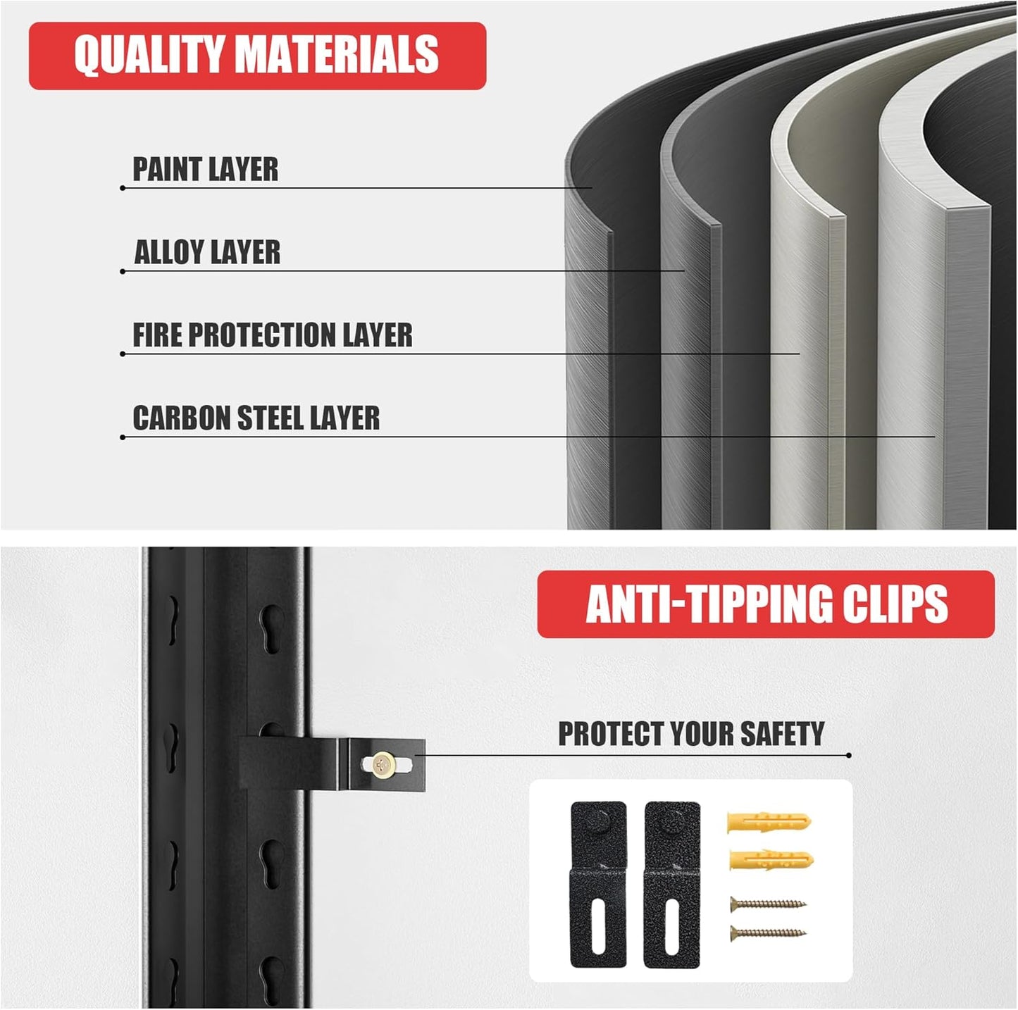 Heavy Duty Metal Storage Shelf, 5 Tier Industrial Shelving Unit - Garage Shelving, Utility Shelf, Metal Storage Rack Shelving, Durable Garage Shelf Organizer 18" D x48 W x78 H