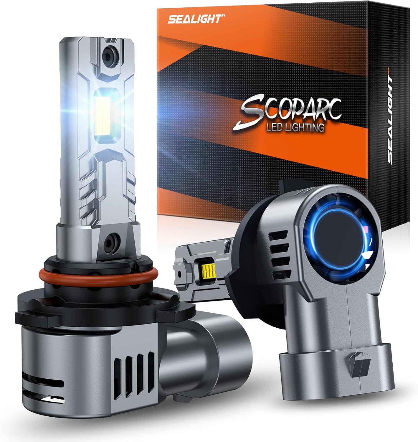 SEALIGHT 𝟗𝟎𝟎𝟓/𝐇𝐁𝟑 Bulbs, 𝟑𝟎𝟎𝟎𝟎𝐋𝐌 Cool White Light, High-Performance LED Lights with 15,000RPM Cooling Fan, Easy Plug-and-Play, Pack of 2