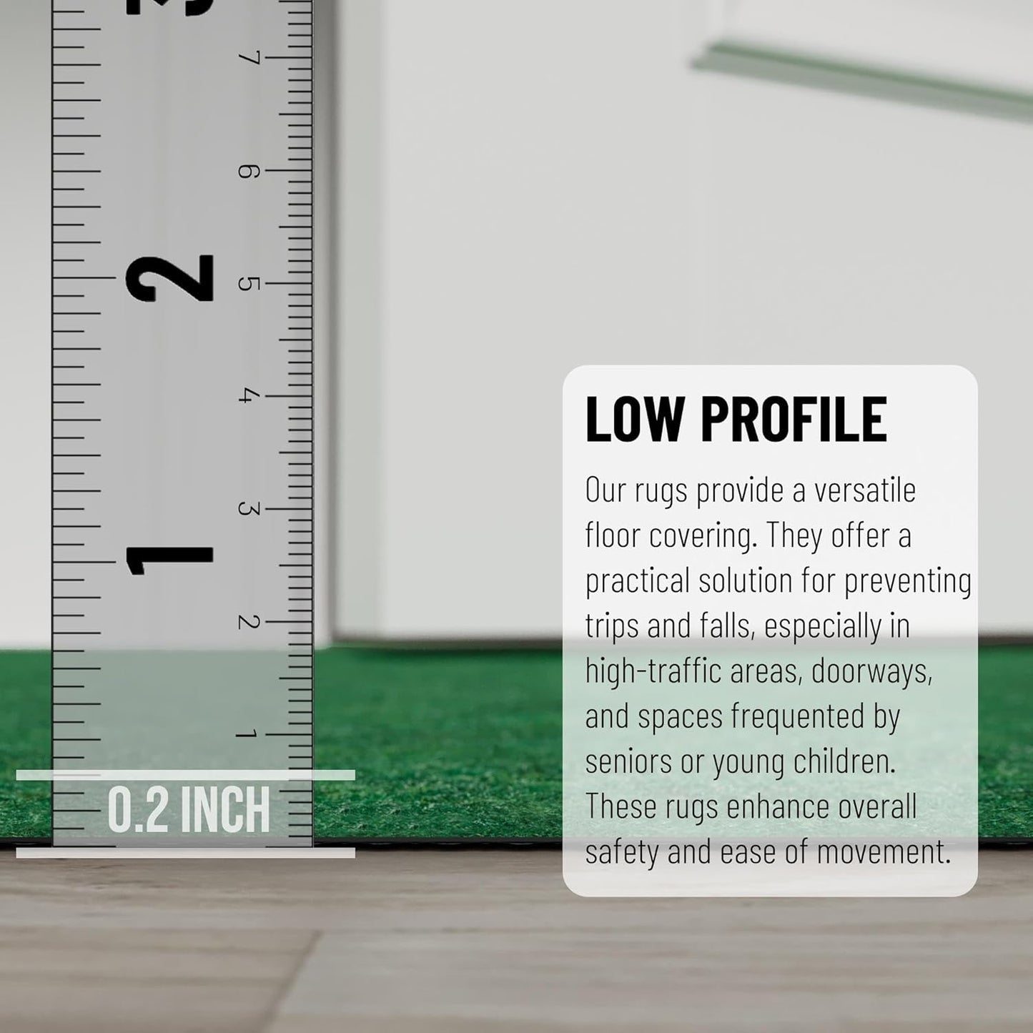 Ottomanson 2'7" x 13' Hallway Runner with Scraper Pile - Extra Durable Non-Slip Rug Mat for Indoor & Outdoor Use - Ideal for Kitchen, Entryway & Garage - High-Traffic Carpet, Green