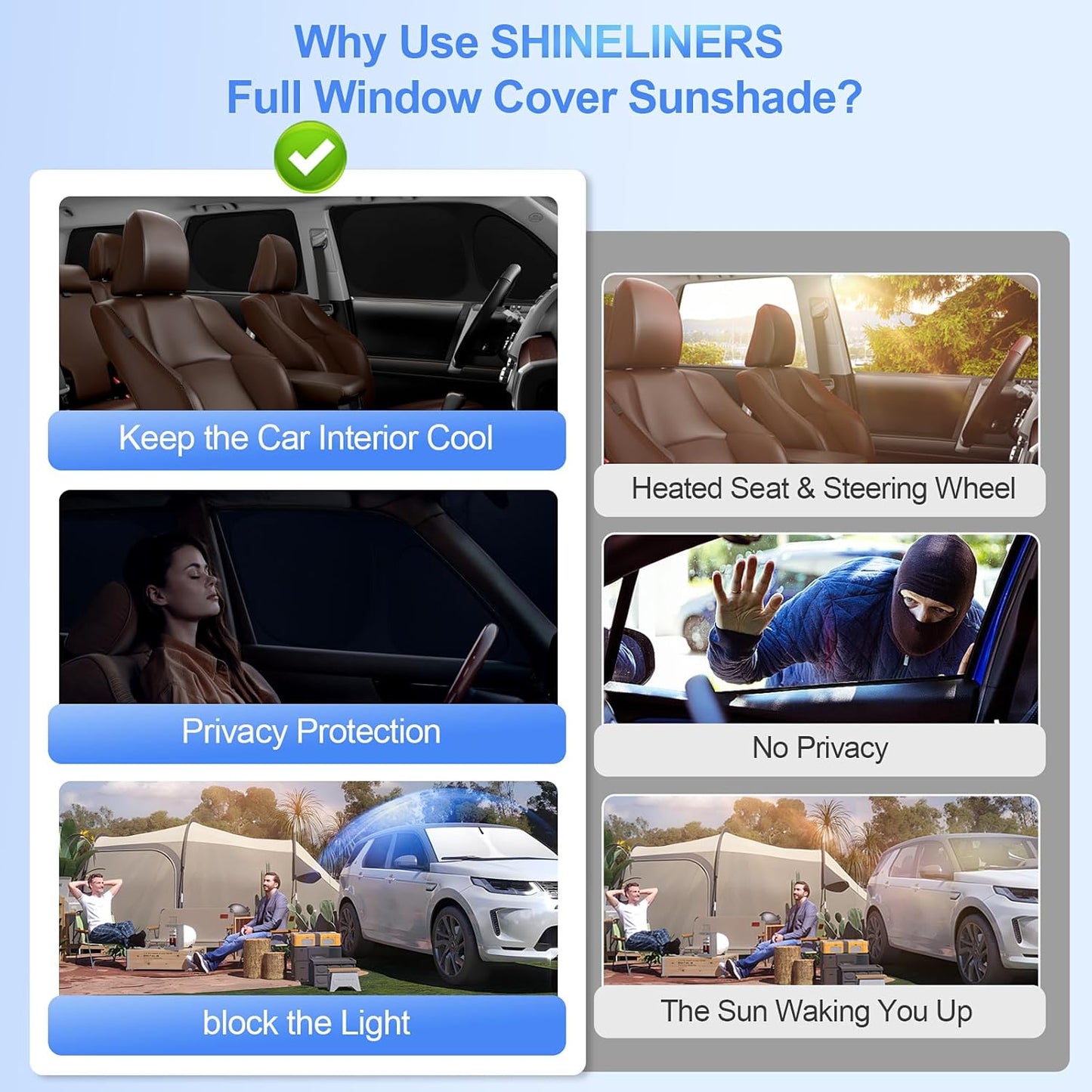 8pcs Car Window Shades for Jeep Grand Cherokee 2022-2025(Not Grand Cherokee L&Jeep Cherokee) Accessories,Windshield Side Rear Full Sunshade,Sun Visor UV Blocking, Privacy Protection for Outdoor