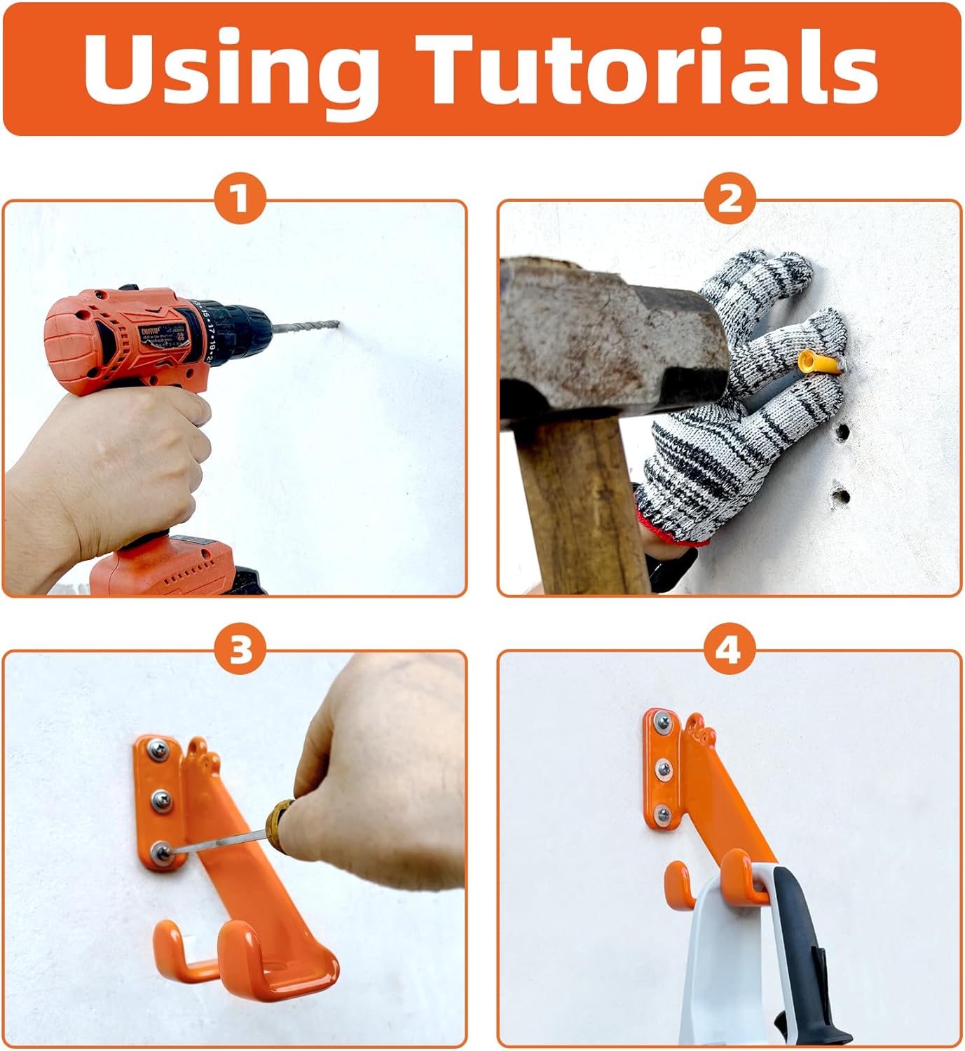 Chainsaw Hanger, 3 Pack Chainsaw Wall Mount, Heavy Duty Chainsaw Holder, Garage Organization Garage Storage Shed Organizer Mounted Chainsaw Rack