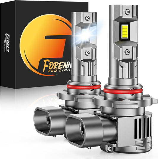 Fahren New 9012 Bulb, 𝟱𝟬𝟬𝟬𝟬 𝐋𝐮𝐦𝐞𝐧𝐬 𝟭𝟬𝟬𝟬% Ultra-Brighter, 1:1 Size Hir2 Driving Light, 60000HRS+ Lifespan, IP68 Plug and Play, Pack of 2