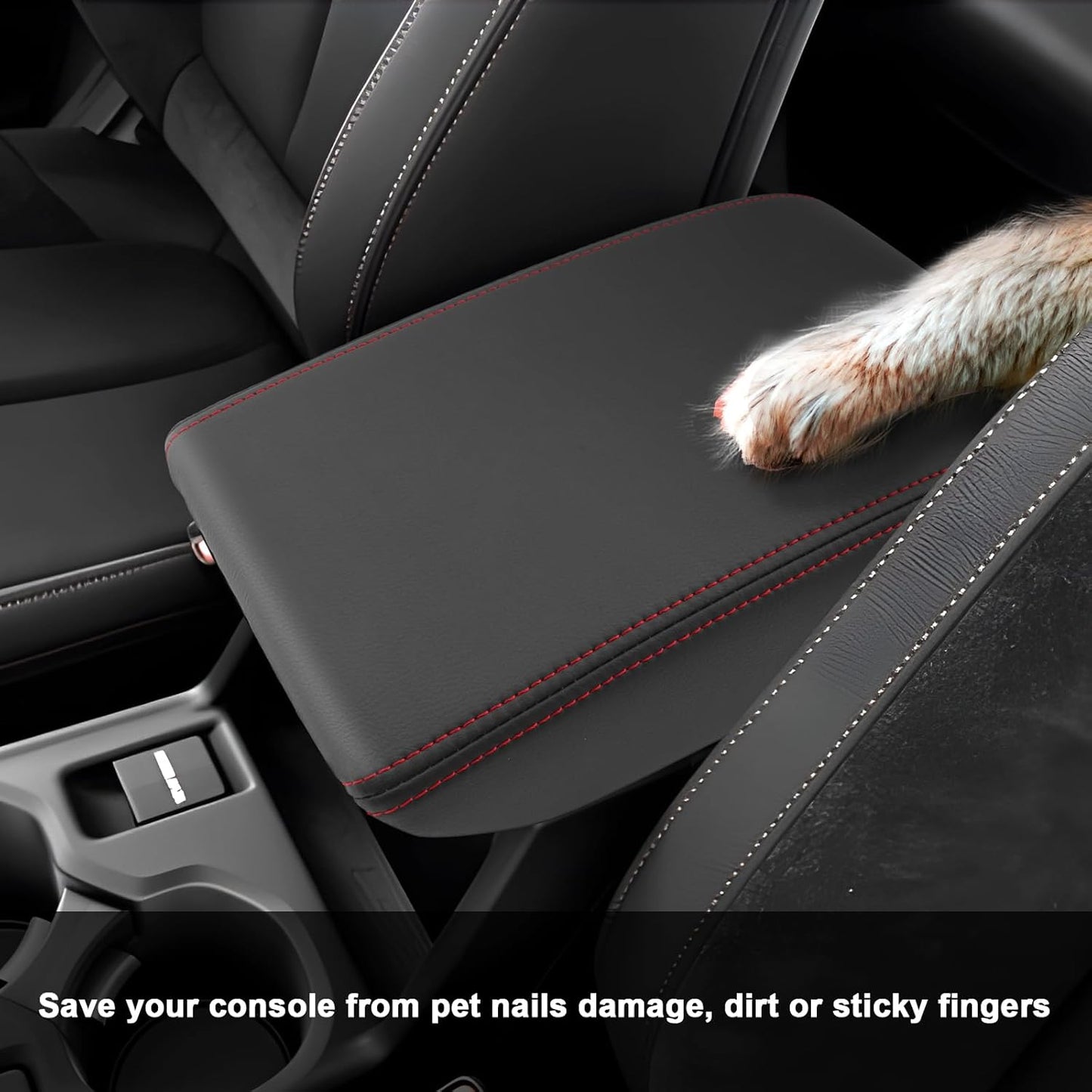 SXCY for 2025 Forester Armrest Cover for Forester 2025 Accessories 2025 Forester Center Console Cover 2025 Forester Middle Console Cover (Red Line)