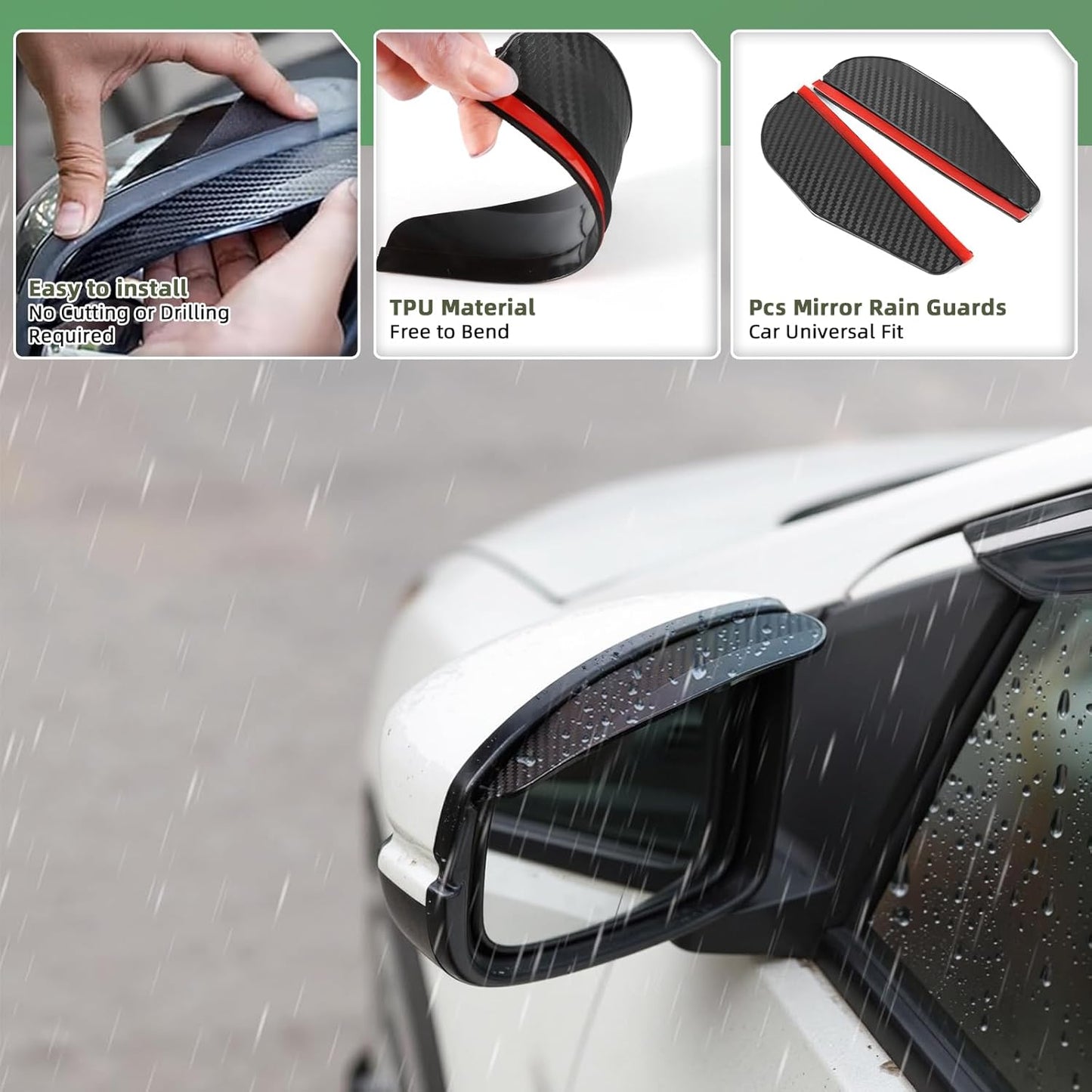 in Channel Rain Guards Fit for 2007-2018 Jeep Wrangler JK Unlimited 4-Door, Durable Window Visors Wind Deflectors, Smoke Vent Shades Shield, 2008 2009 2010 2011 2012 2013 2014 2015 2016 2017