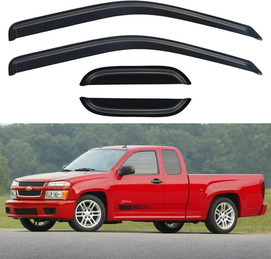 Window Visors Rain Guards Shield for 2004-2012 Chevy Colorado/GMC Canyon Extended Cab, Out-Channel Window Vent Wind Deflectors Visors Shades for 04 05 06 07 08 09 10 11 12 Colorado/Canyon