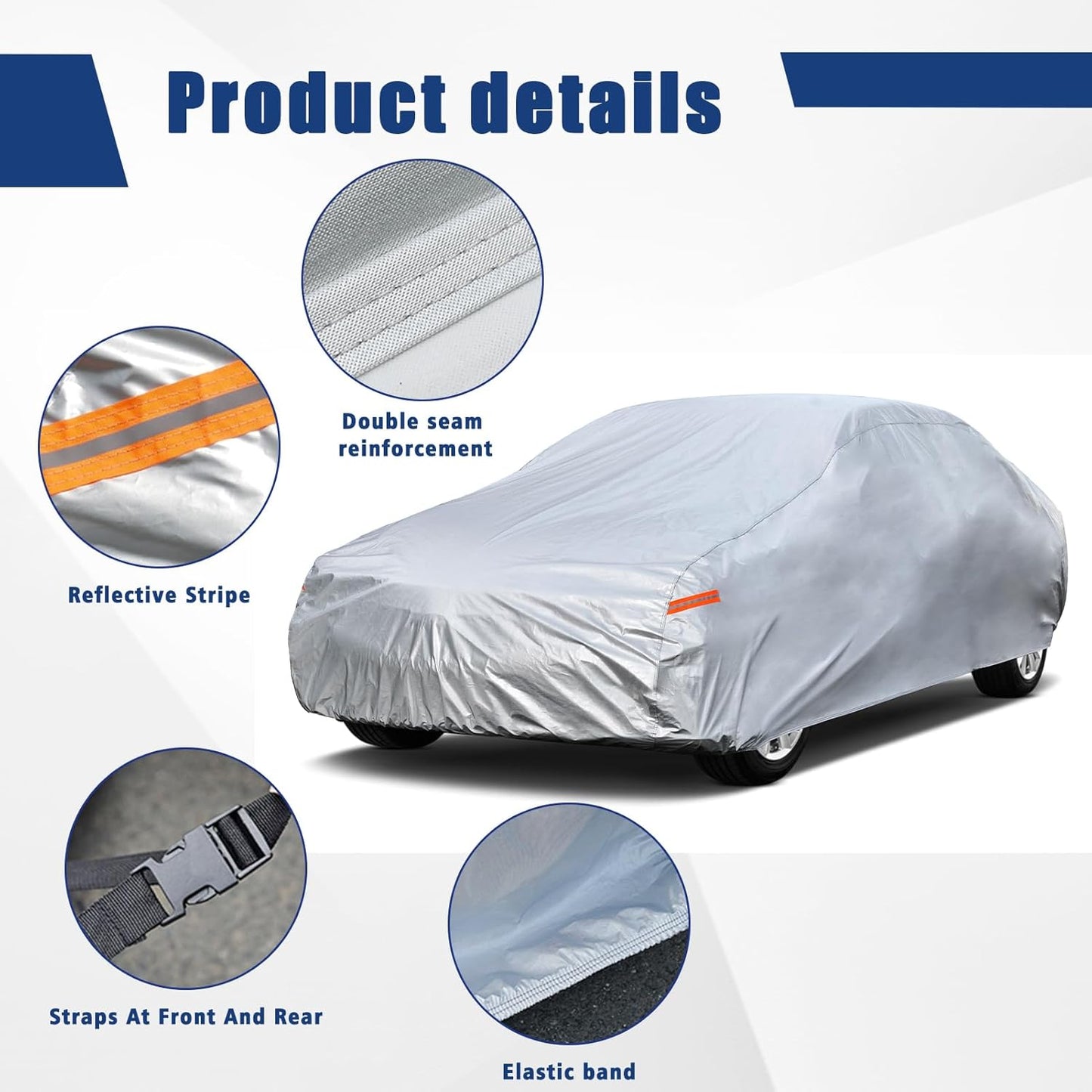 Kayme 6 Layers Car Cover Custom Fit for Nissan 350Z/370Z（2009-2025） Waterproof All Weather for Automobiles, Outdoor Full Cover Rain Sun UV Protection.Silver