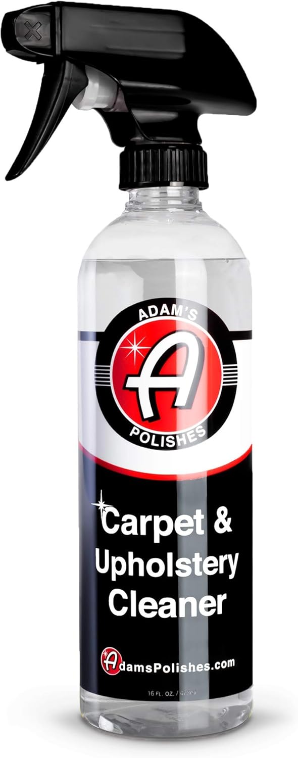 Adam's Polishes Carpet & Upholstery Cleaner (16oz) - Powerful Car Carpet Cleaner For Auto Detailing, Cloth & Fabric Interior Cleaning Solution, Stain Remover For Car Seat, Floor Mats & More