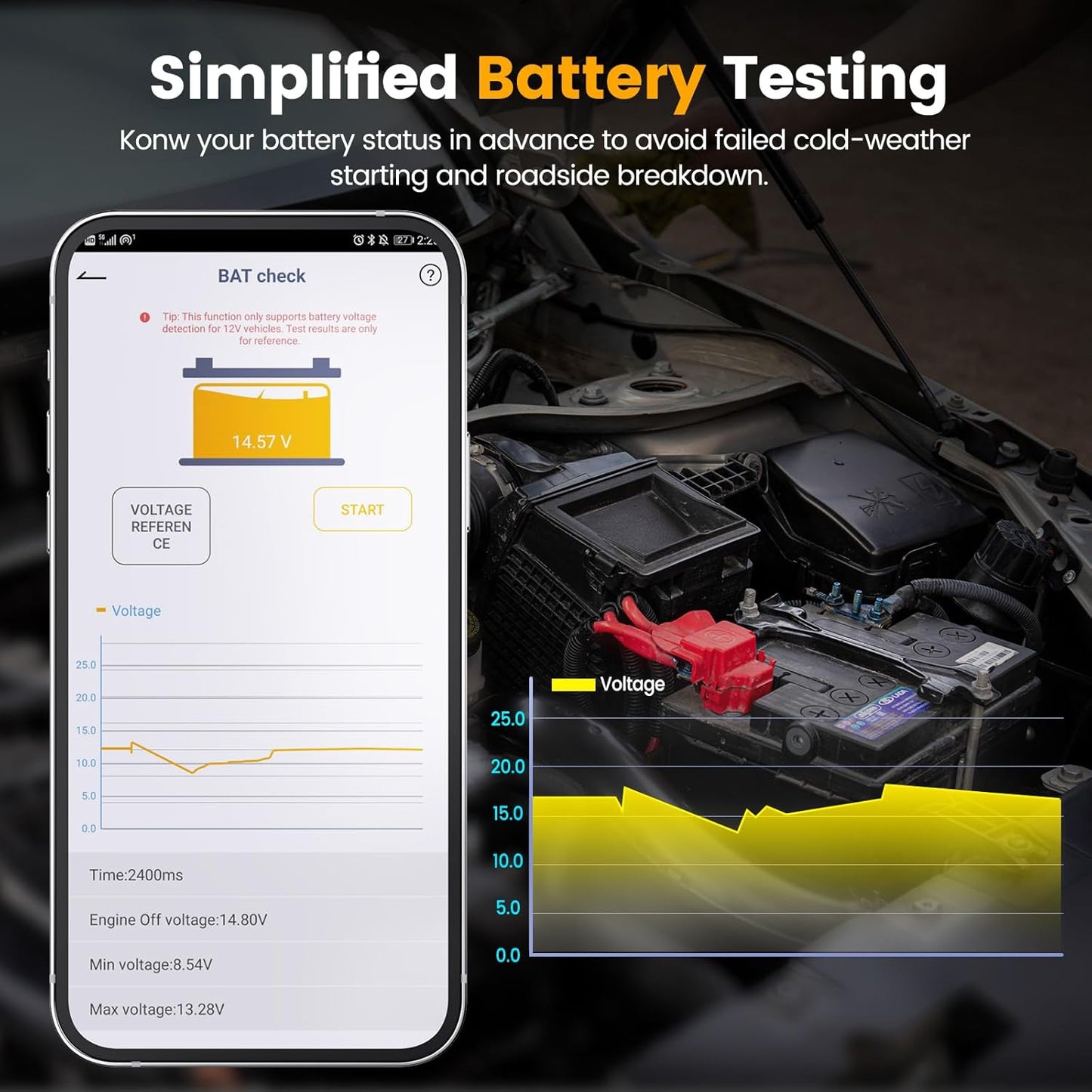 (Upgraded AD310) ANCEL AD310BT OBD2 Scanner Bluetooth - Check Engine Code Reader, Escaner Automotriz with Premium App On iOS & Android, Car Diagnostic Scanner for All Vehicles After 1996