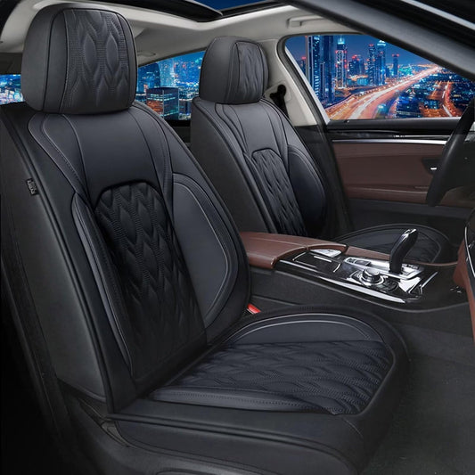 Seat Covers Fit for Toyota Camry 2012-2024 2025 Full Set,Faux Leather Car Seat Cover Waterproof for Camry Vehicle Automotive Cushion Protector Compatible Airbag (5 Seats,Black)